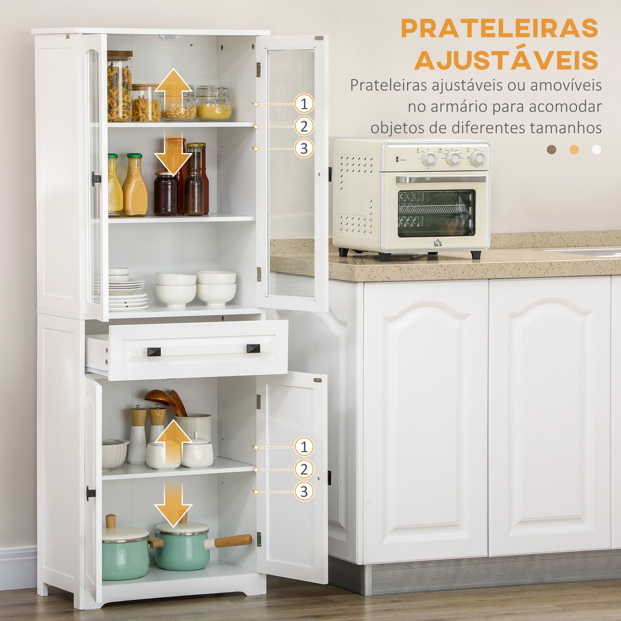 Armário de Cozinha Branco 60x30x160 cm