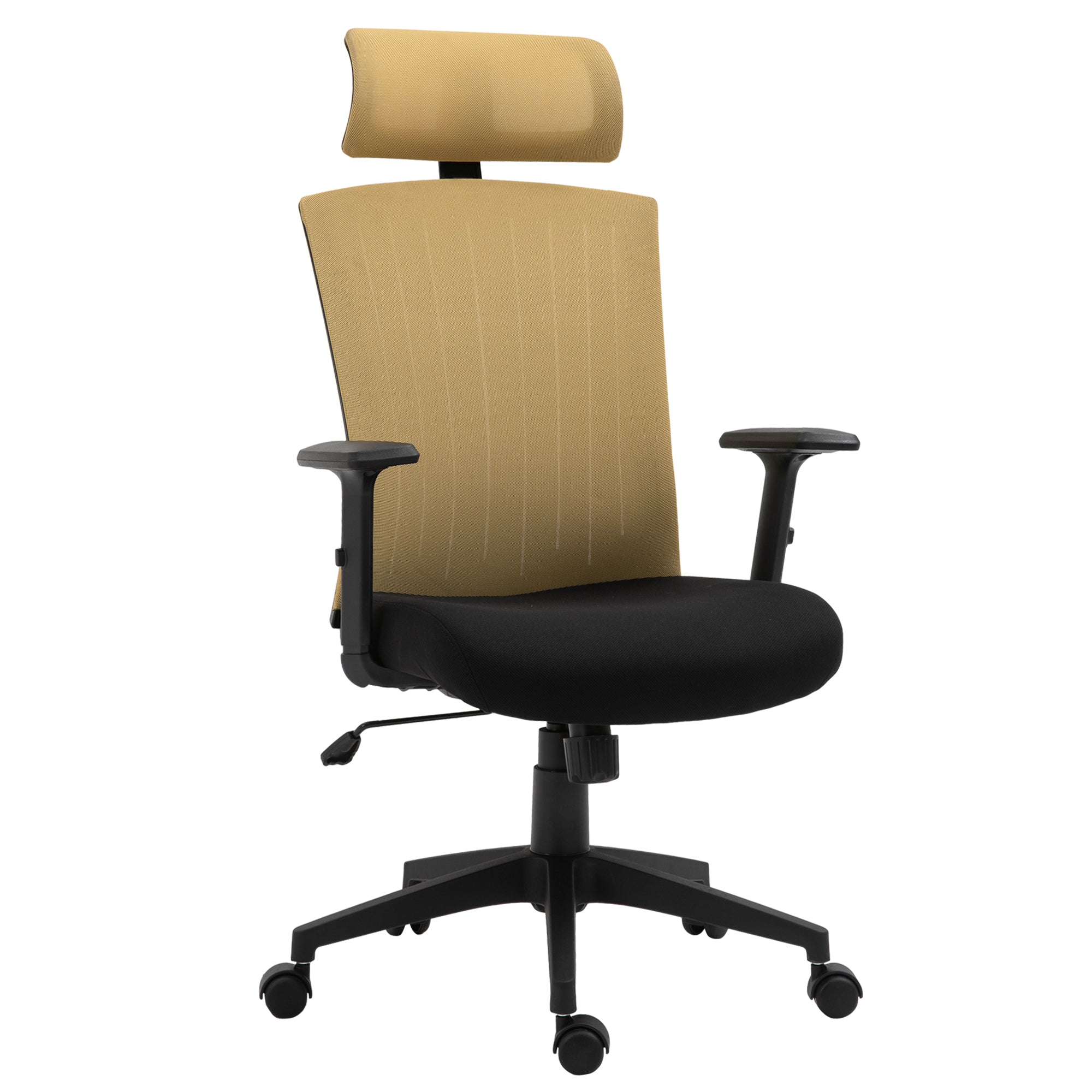 Cadeira de Escritório Ergonômica com Encosto Transpirável 65x63x129cm - Dourado e Preto