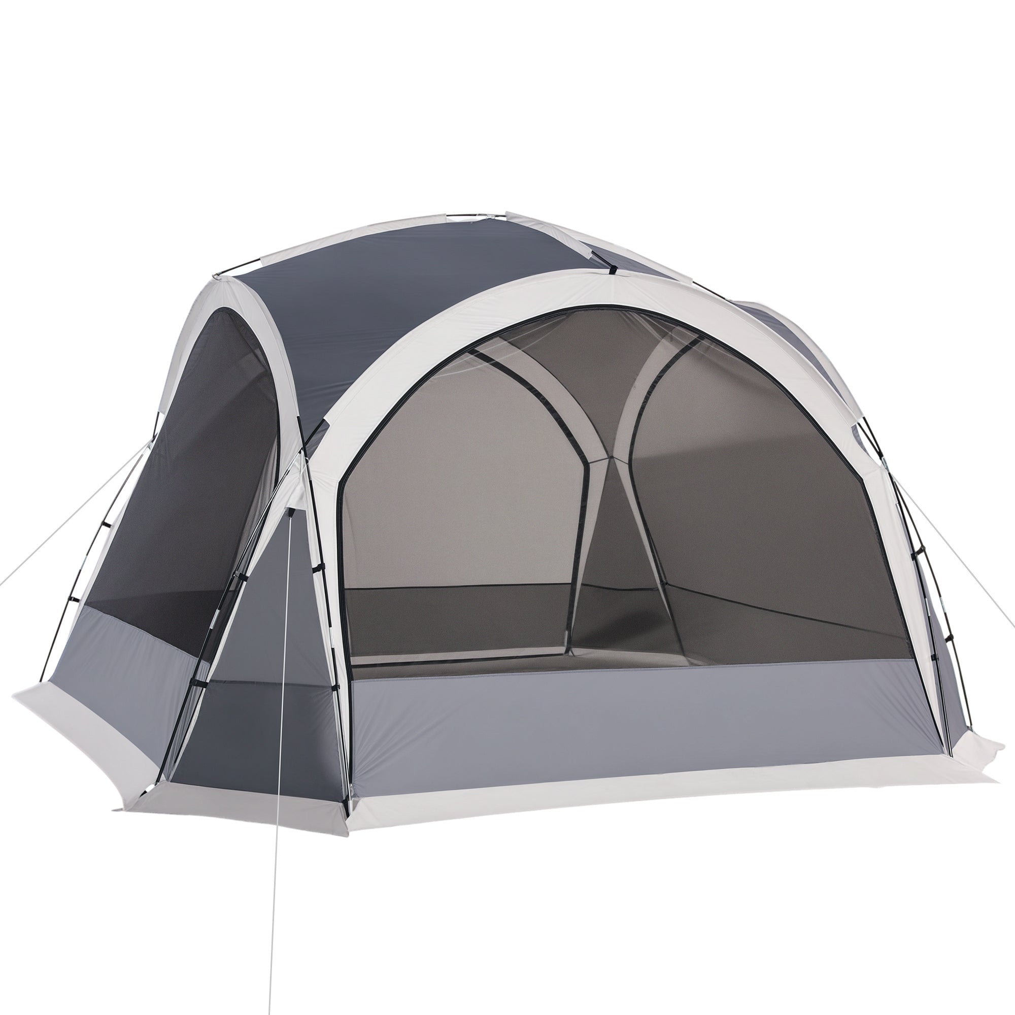 Abrigo de Campismo para 3-4 Pessoas 350x350x230 cm Cinzento
