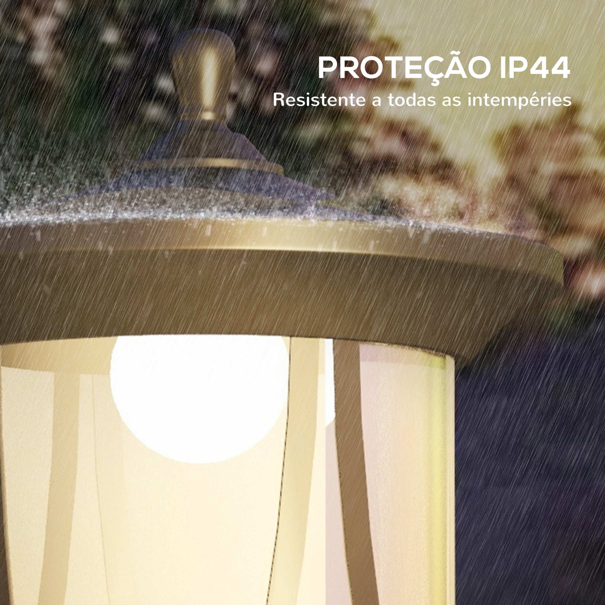 Candeeiro Solar de Exterior 17x17x127 cm - Cor Preto