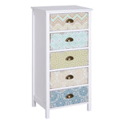 Cómoda de Madeira Multicor com 5 Gavetas 46x34x97,5 cm