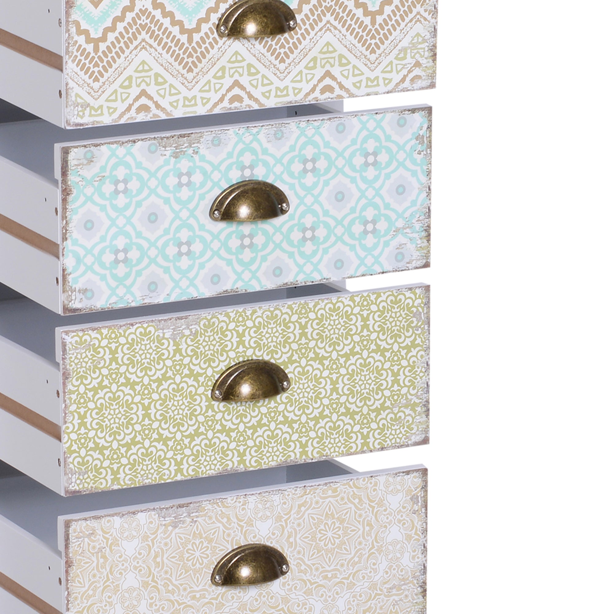 Cómoda de Madeira Multicor com 5 Gavetas 46x34x97,5 cm