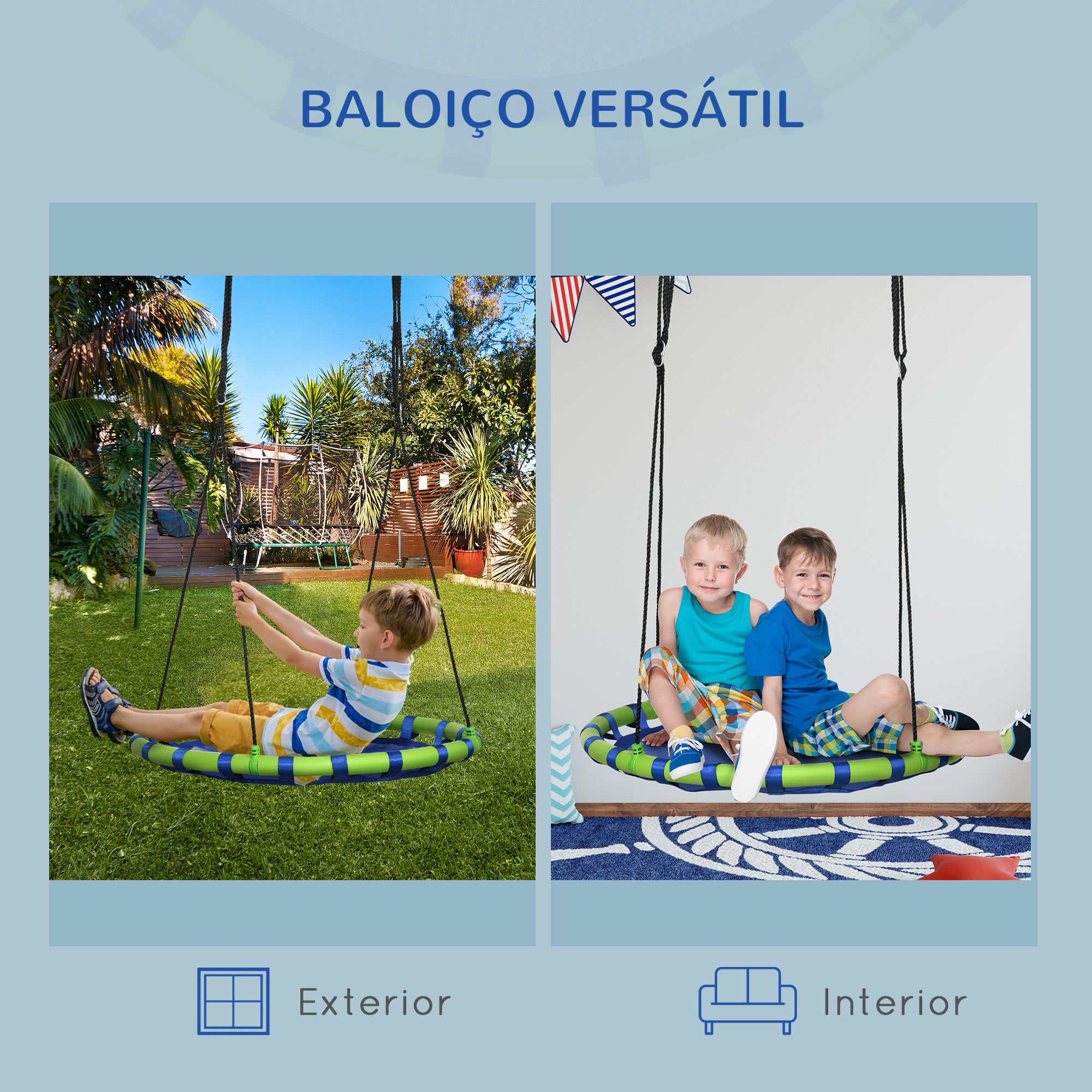 Baloiço Infantil Ninho Ø110x120-180 cm Multicor