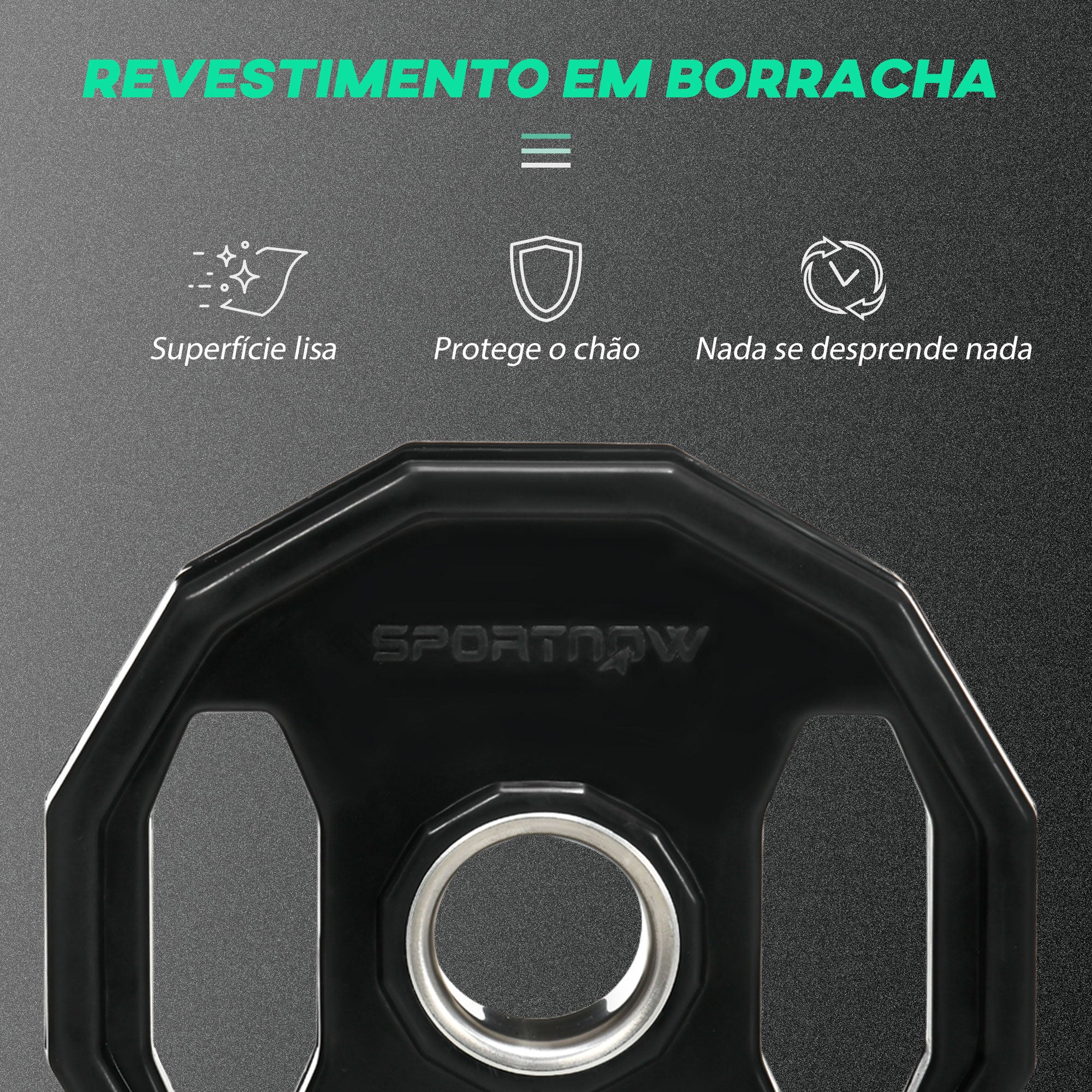 Conjunto de 2 Discos de Pesos Olimpicos 5kg Preto Ø24x3,5 cm