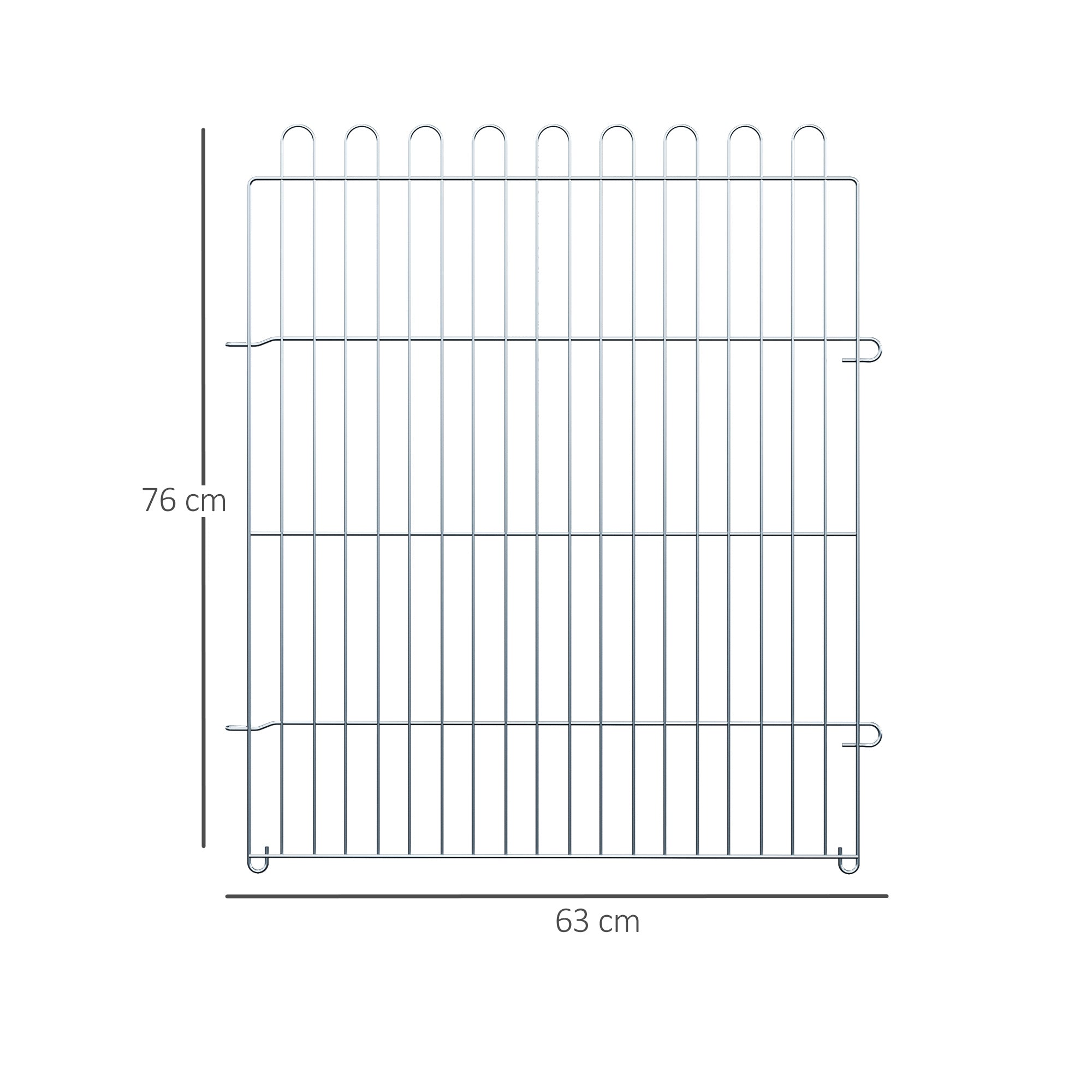 Parque para Animais de Estimação 63x76cm Prata - Cercado com Porta para Jardim
