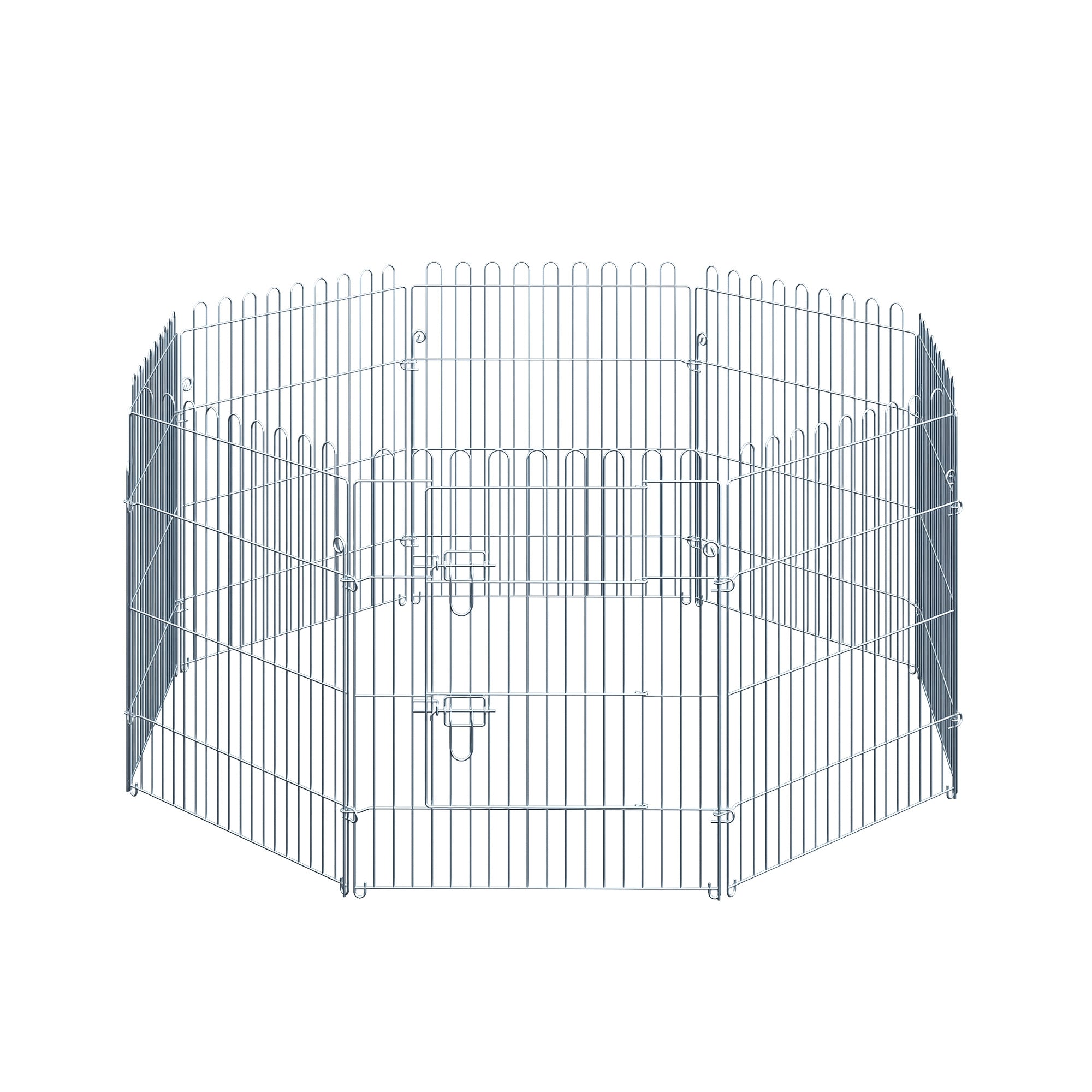 Parque para Animais de Estimação 63x76cm Prata - Cercado com Porta para Jardim