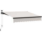 Toldo Manual Retrátil Creme Branco 295x250 cm com Luzes LED Solares