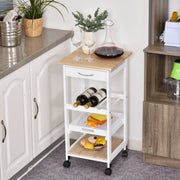 Carrinho de Cozinha 4 Níveis 37x37x76 cm - Branco