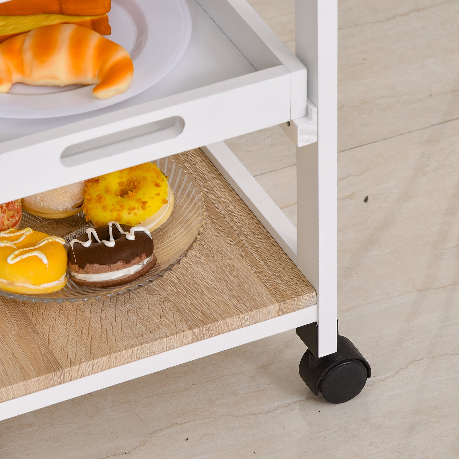 Carrinho de Cozinha 4 Níveis 37x37x76 cm - Branco