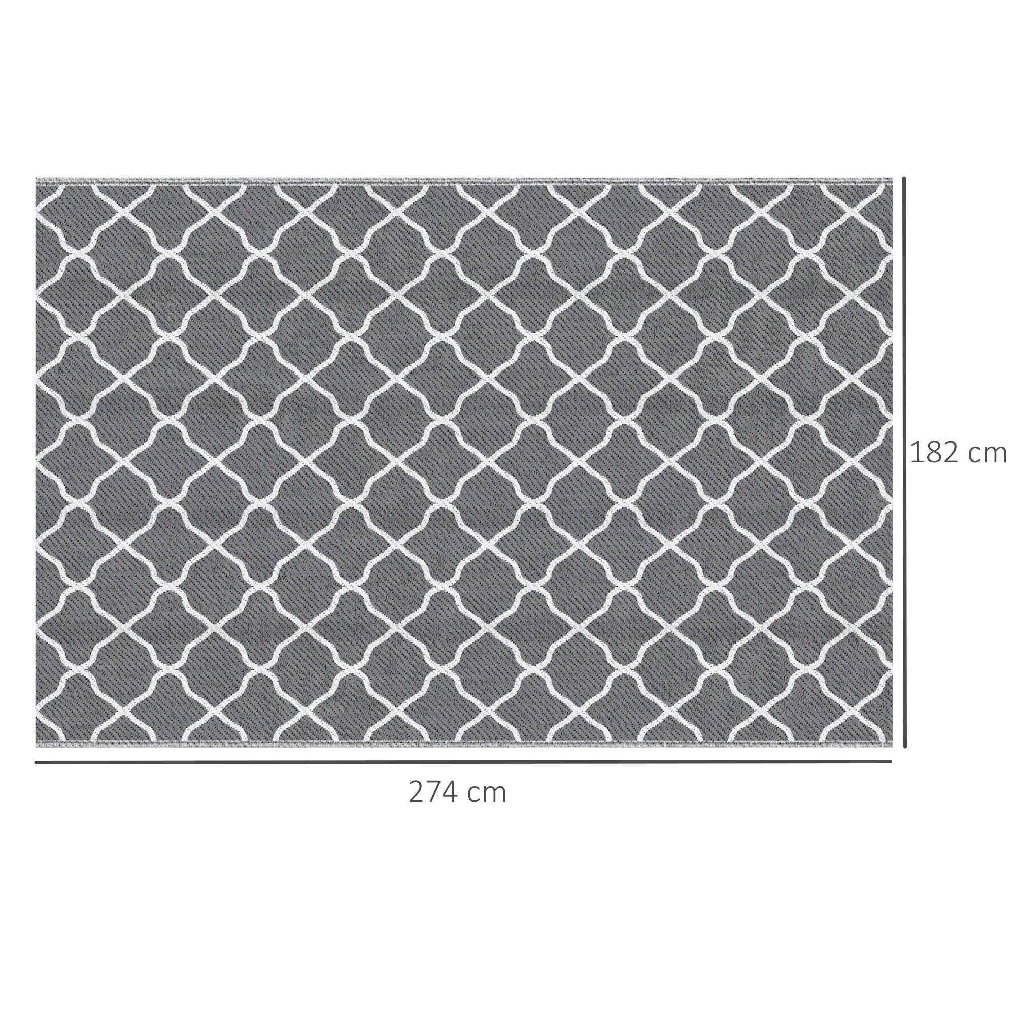 Tapete de Exterior Reversível – 182x274 cm – Cinza – Polipropileno
