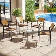 Conjunto de 4 Cadeiras de Jardim Empilháveis 58x65x85 cm - Cor Marrom