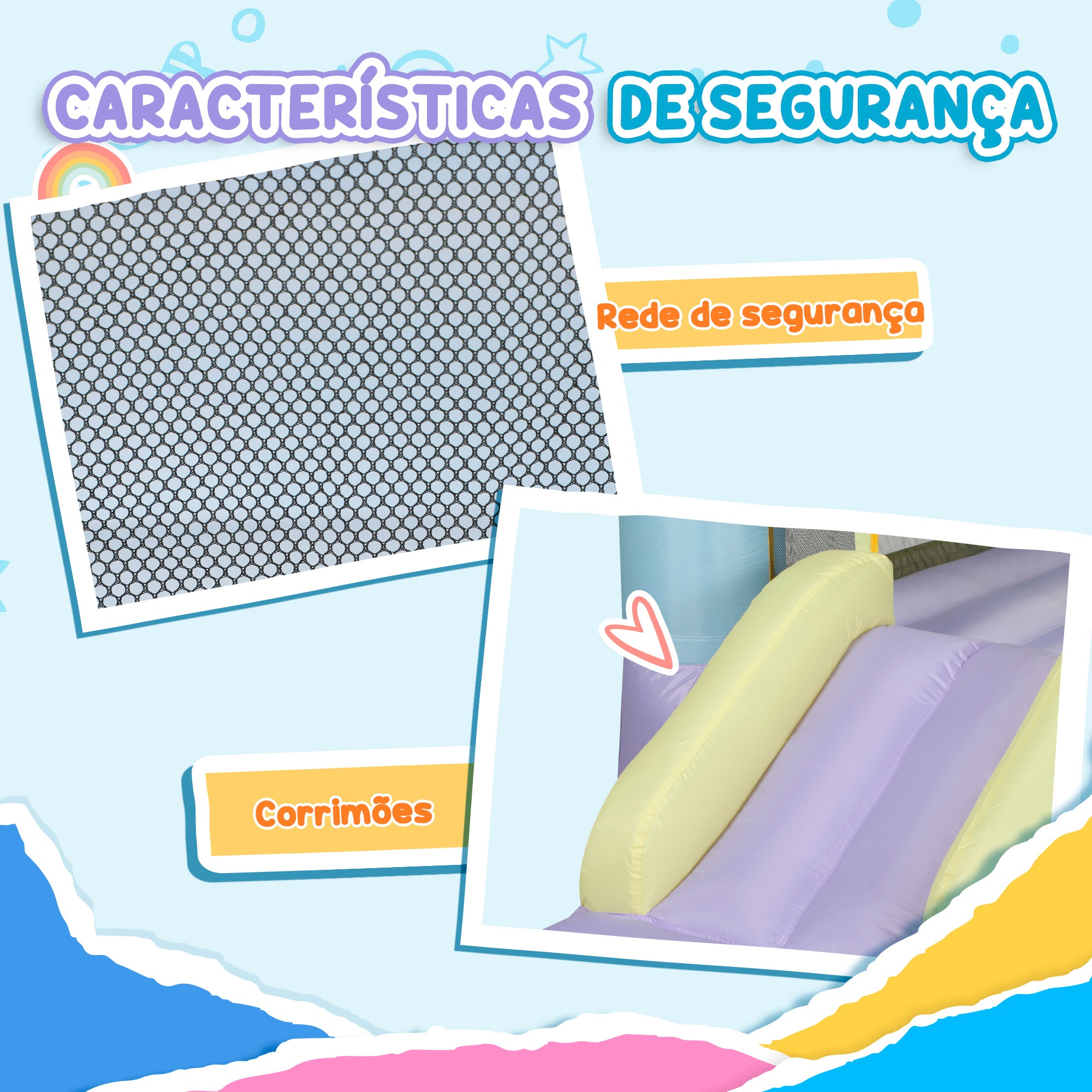 Castelo Insuflável para Crianças 250x165x200 cm - Multicor