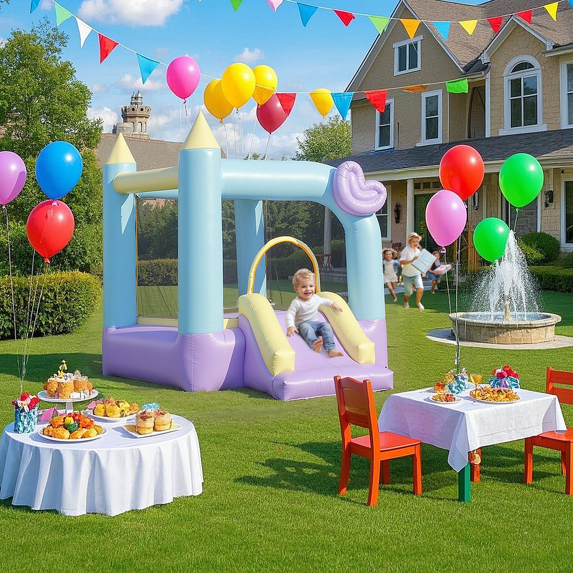 Castelo Insuflável para Crianças 250x165x200 cm - Multicor