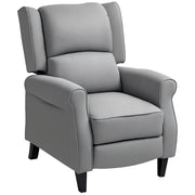 Poltrona Reclinável Cinzenta 77x88x102 cm com Reclinação Manual até 160° e Apoio para os Pés Retráteis