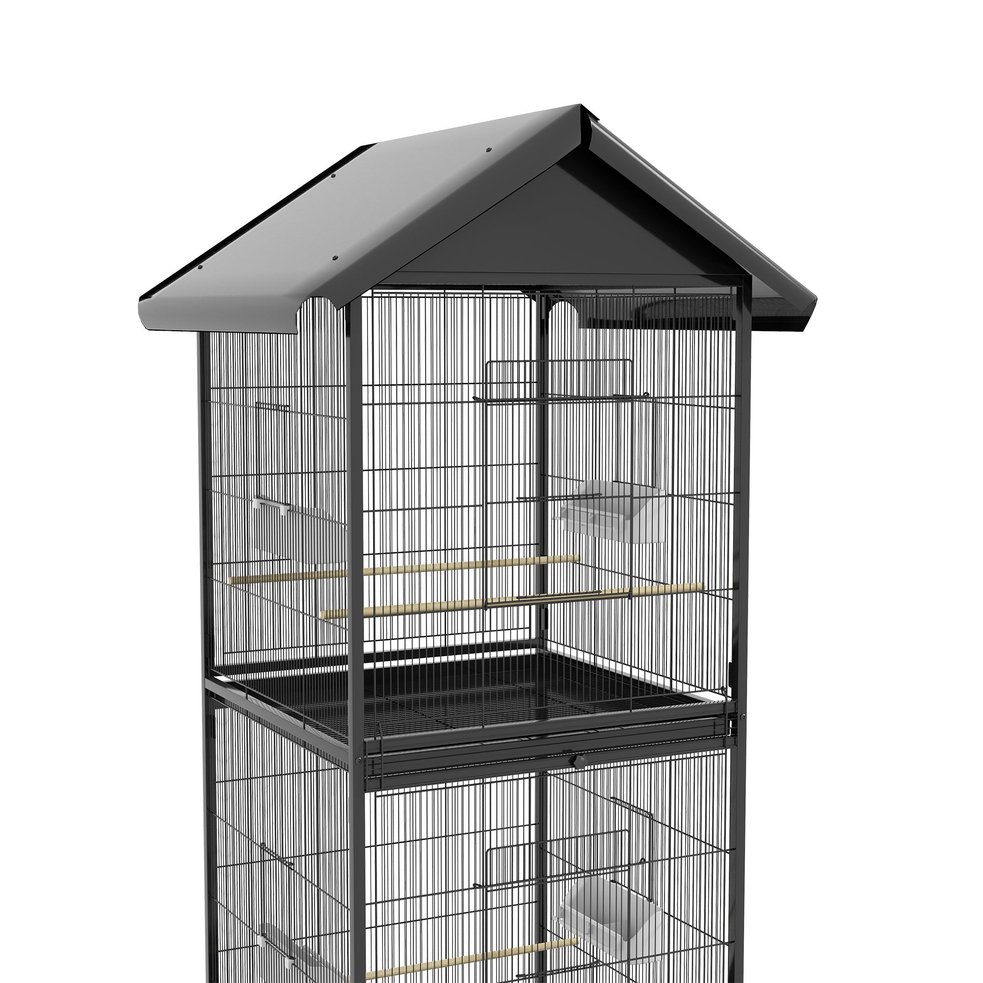 Gaiola para Pássaros 2 em 1 – 78x75x168 cm – Preto – Aço