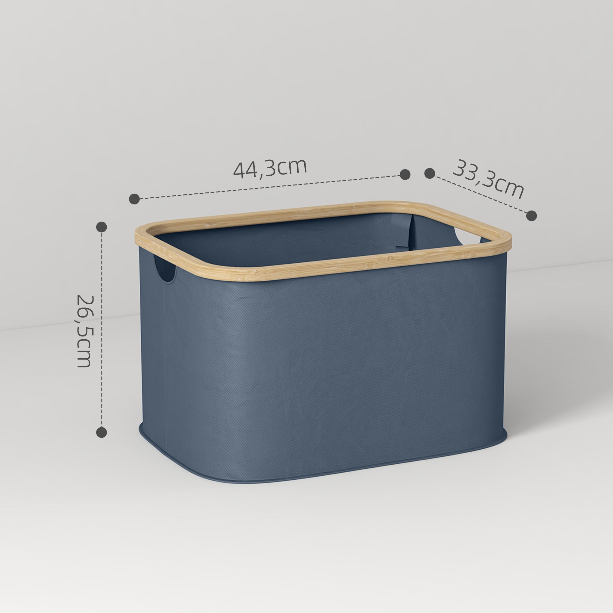 Cesto para Roupa – 44,3x33,3x26,5 cm – Cinzento – Poliéster