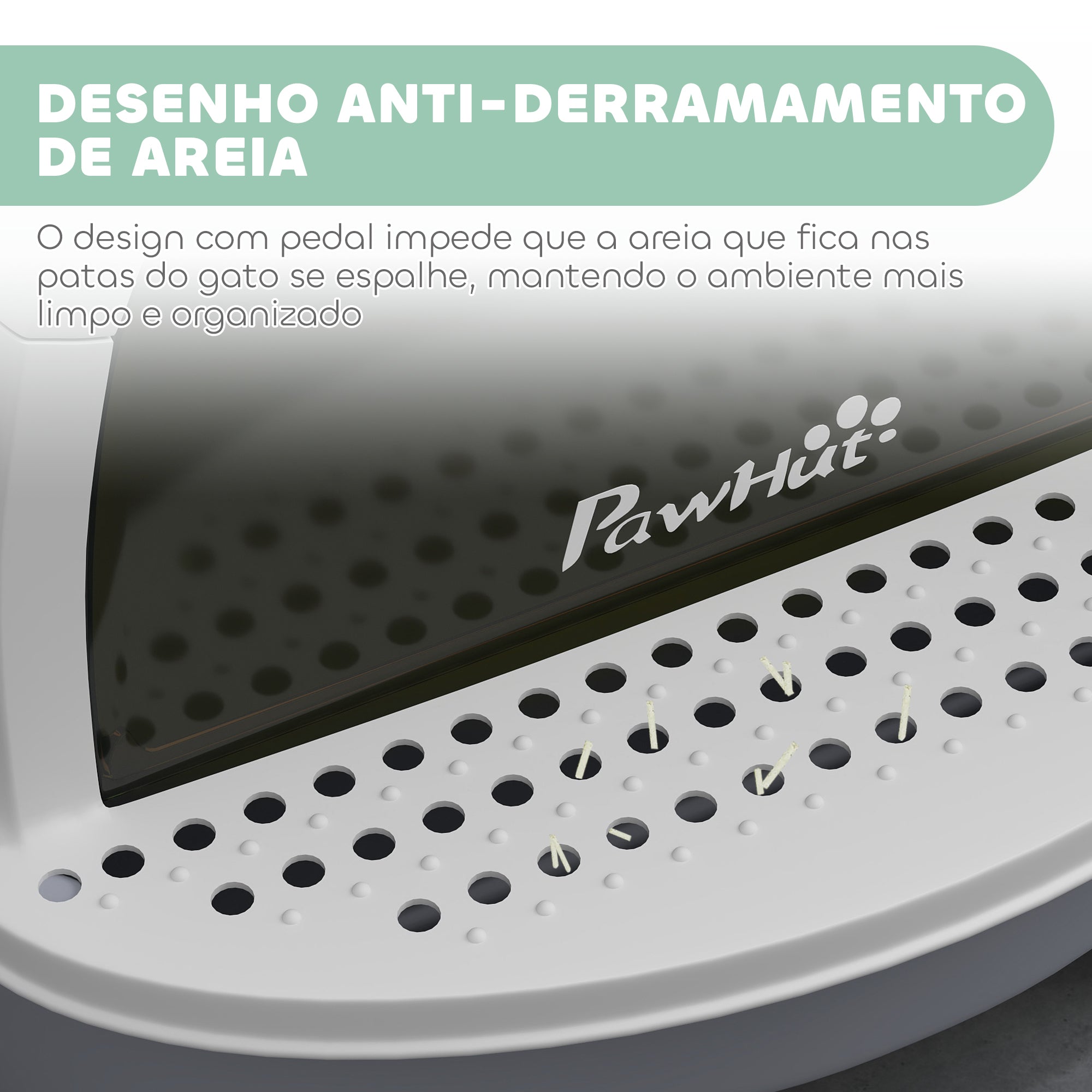 Caixa de Areia para Gatos Fechada – 40,5x52x39 cm – Cinzento – Polipropileno
