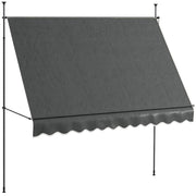 Toldo Manual Retrátil 300x120x210-300 cm Cinza Escuro