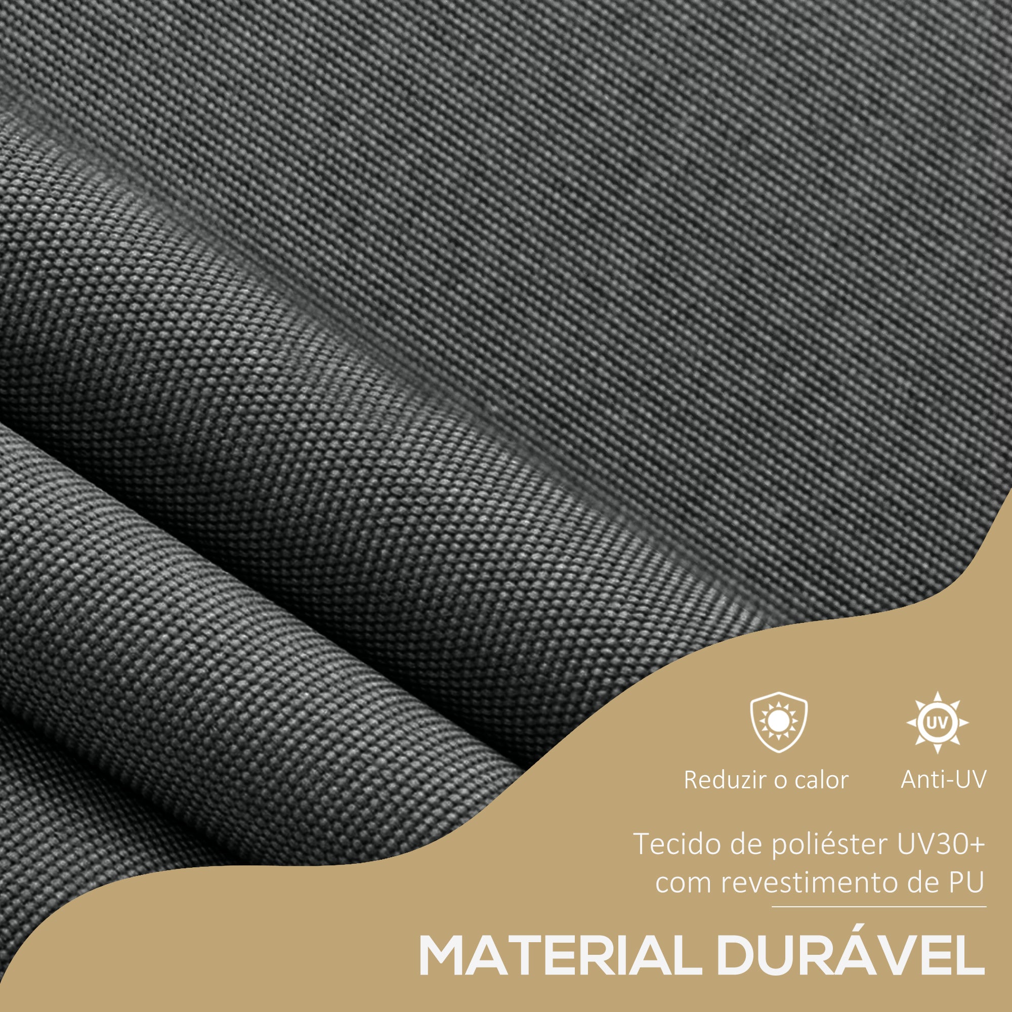 Toldo Manual Retrátil 300x120x210-300 cm Cinza Escuro