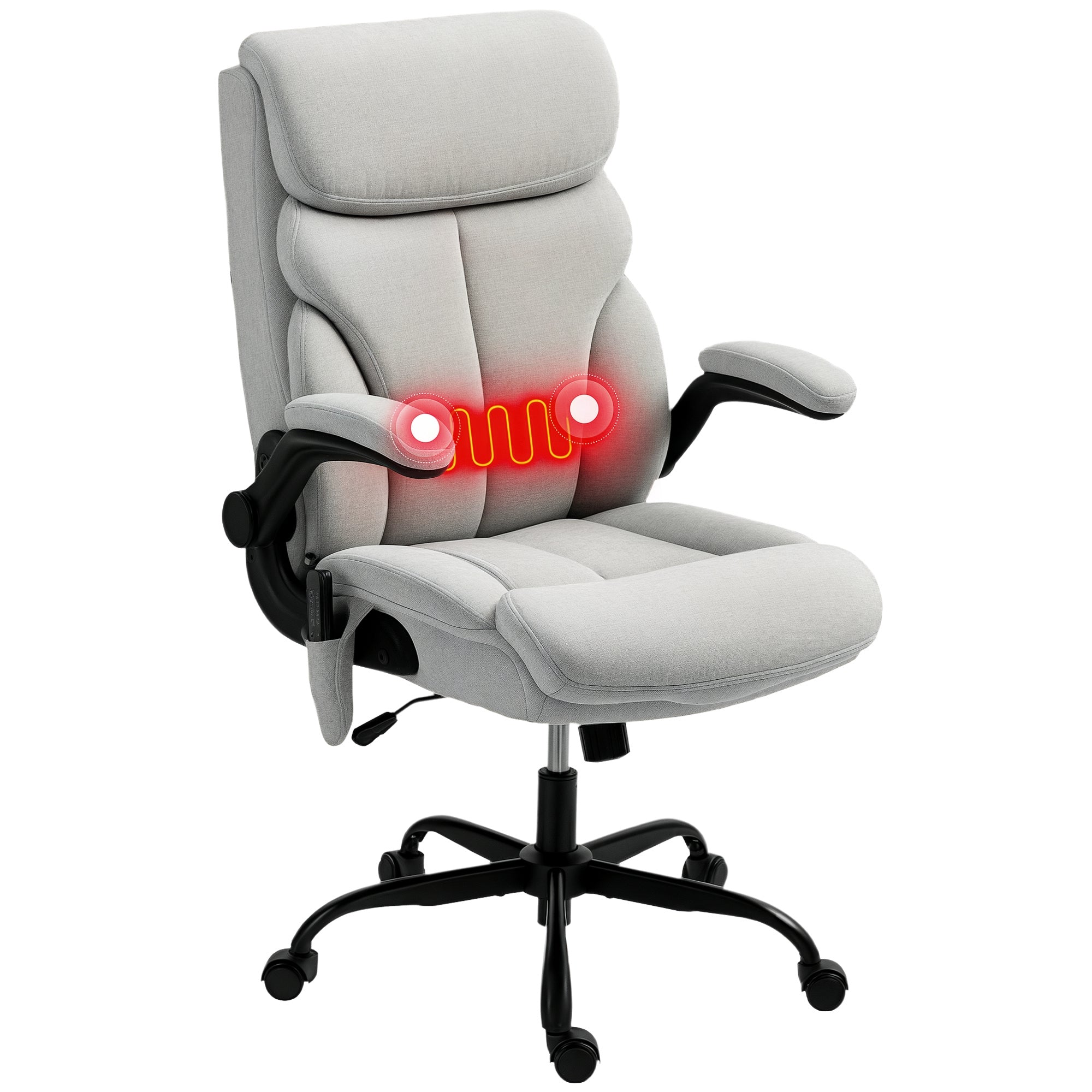 Cadeira de Escritório com Massagem Cinzento 66x67x113-121 cm