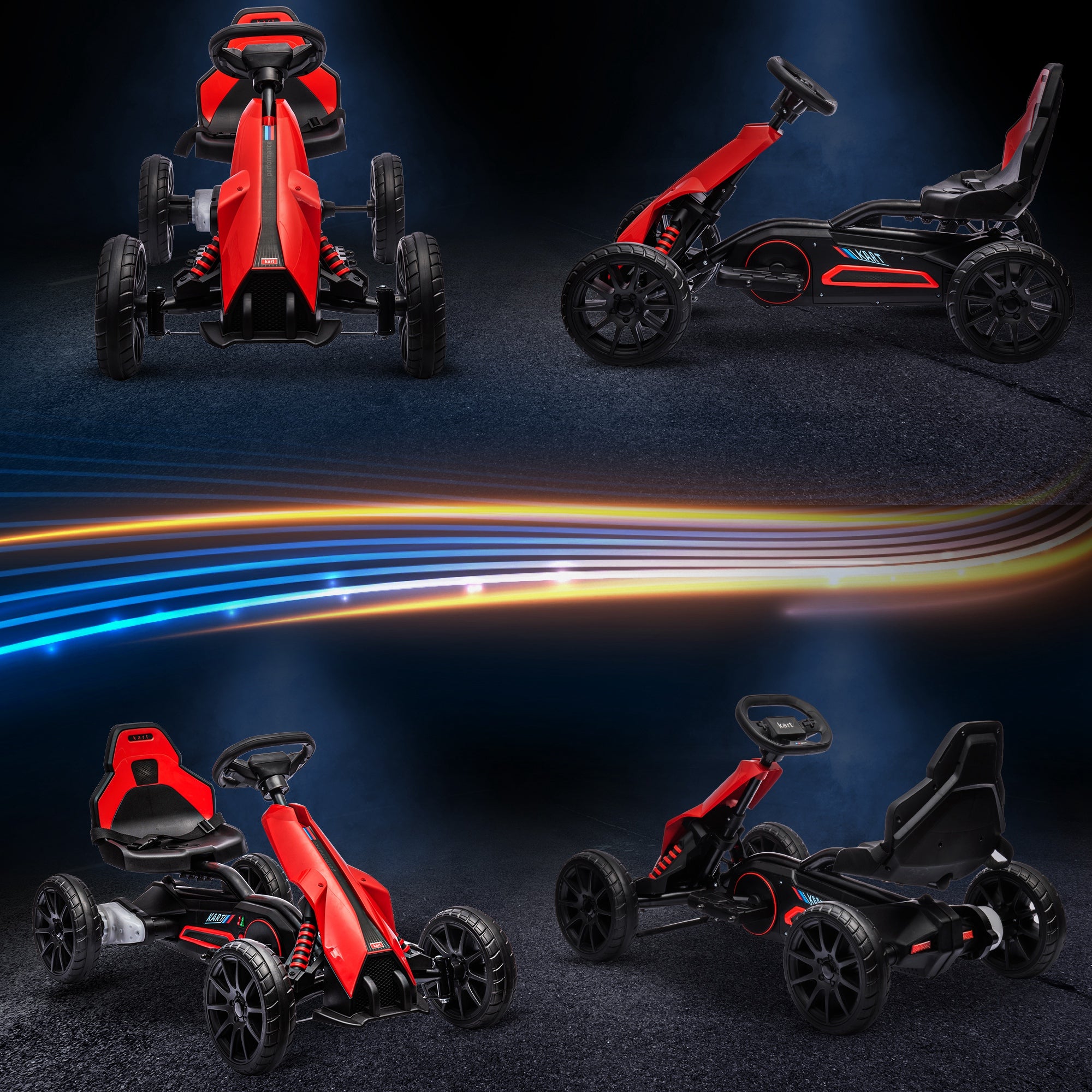 Kart Elétrico para Crianças 100x58x58,5 cm Vermelho