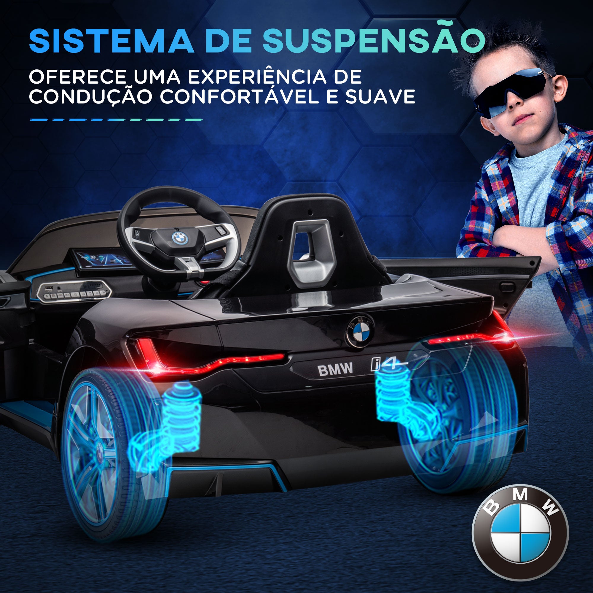 Carro Elétrico para Crianças 115x67x45 cm Preto