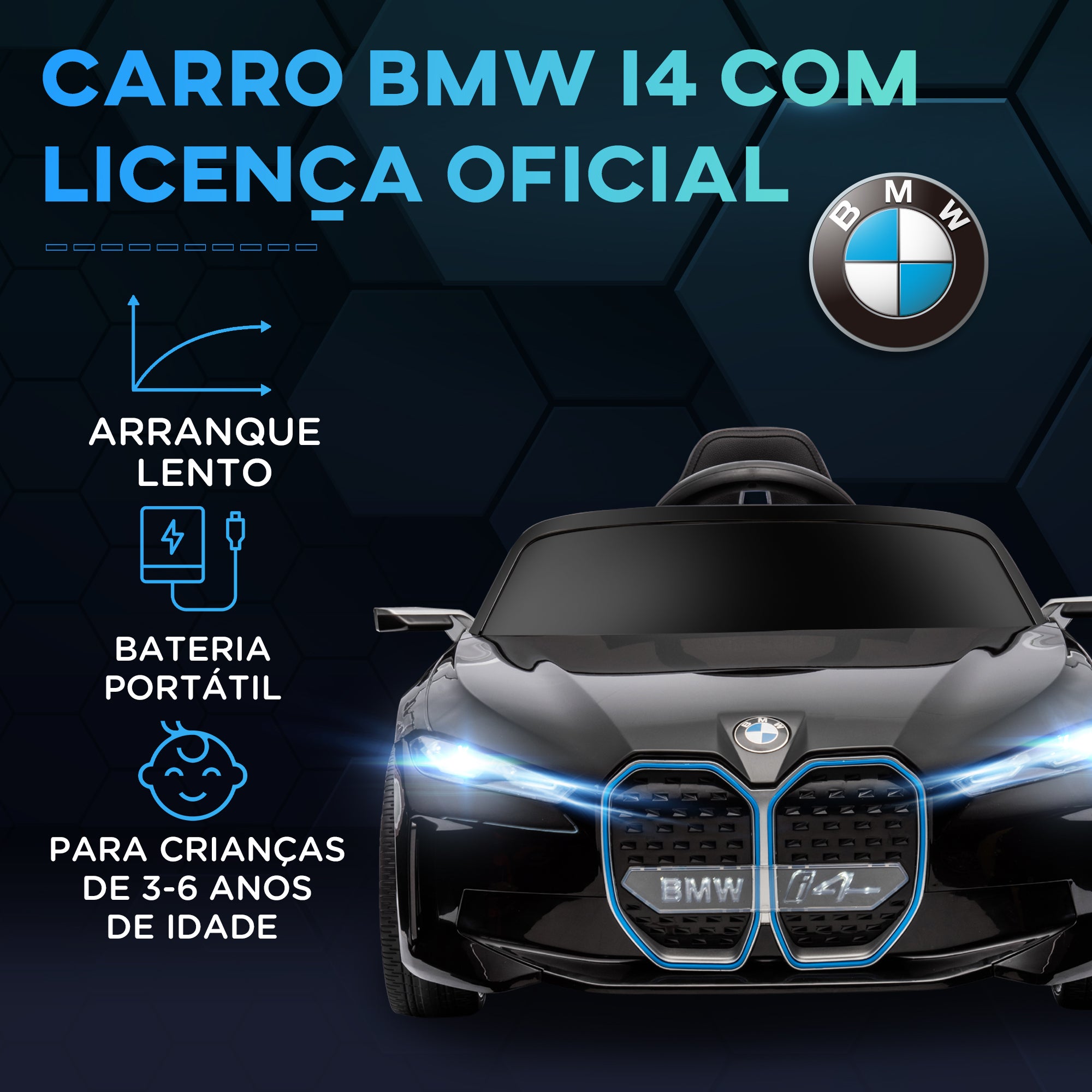 Carro Elétrico para Crianças 115x67x45 cm Preto