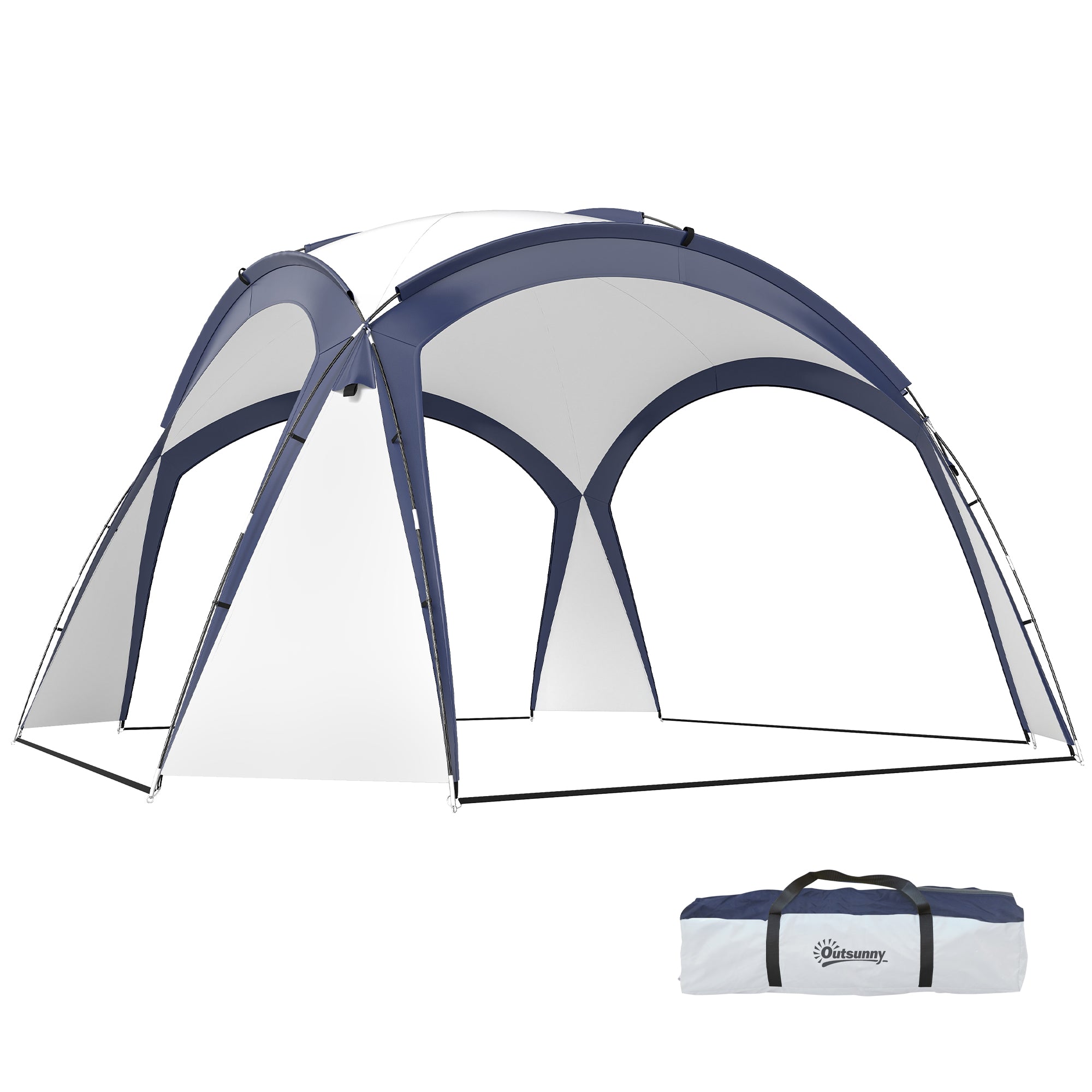 Abrigo de Campismo 3,5x3,5 m Cinza e Azul - Proteção UV e Bolsa de Transporte