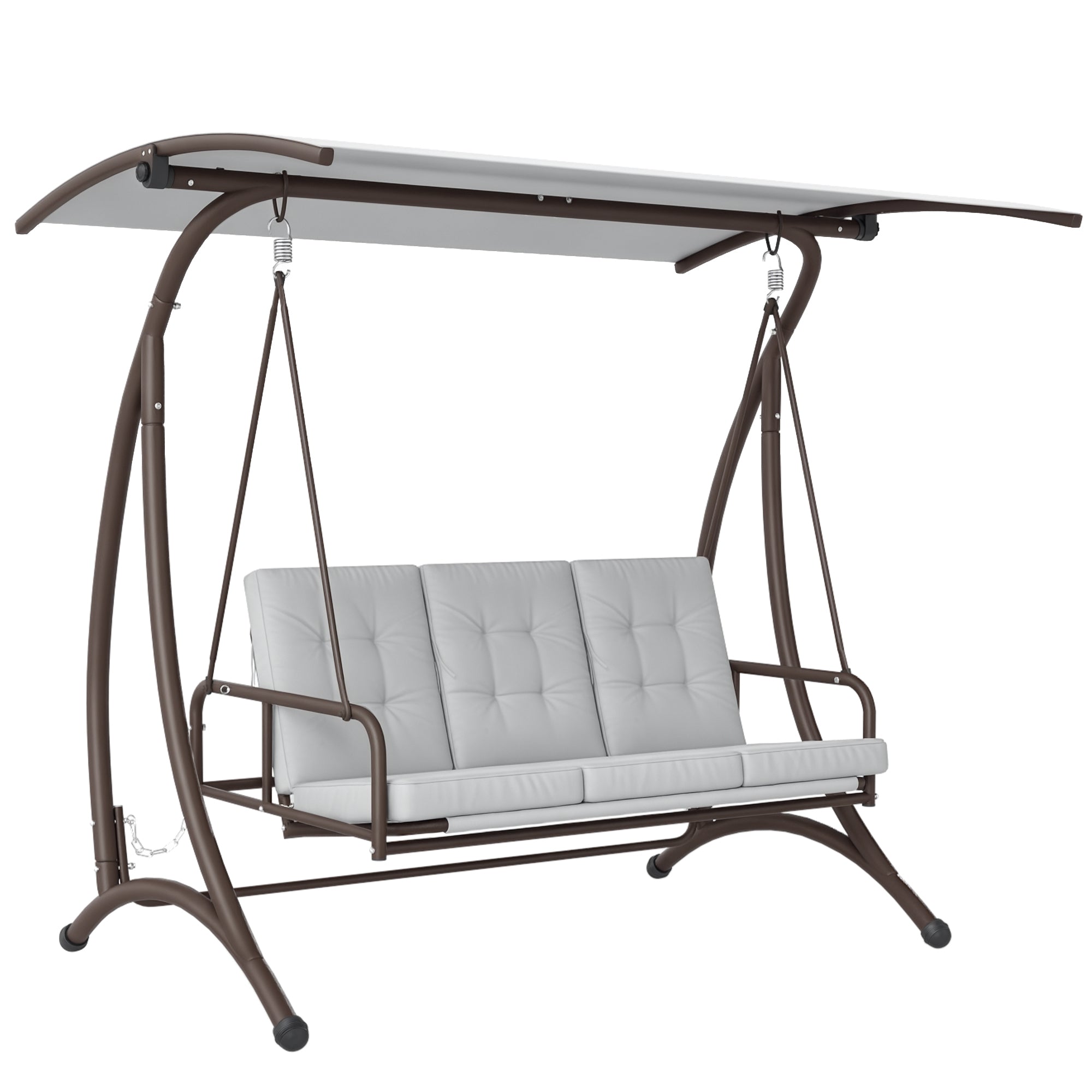 Baloiço de Jardim Convertível em Cama 200x120x175 cm - Cinzento