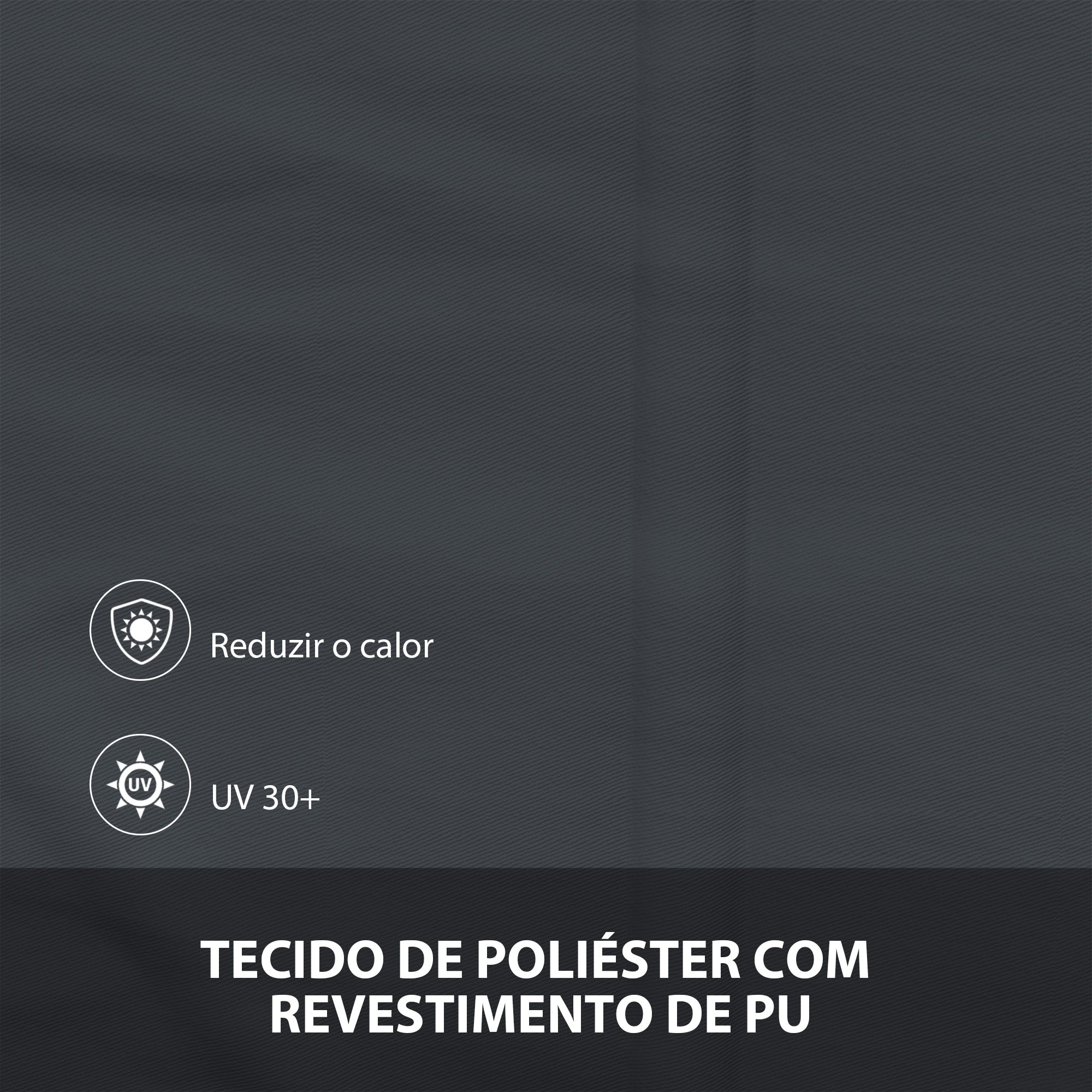 Toldo Retrátil para Janela 150x120 cm Cor Cinza Escuro - Proteção UV e Impermeável