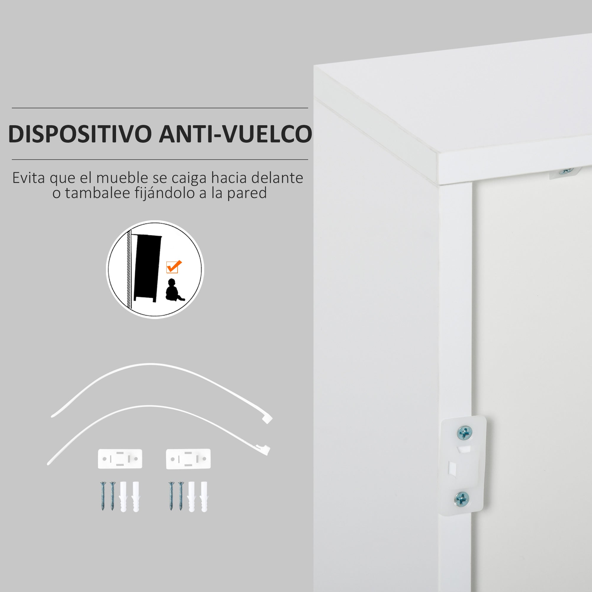 Aparador Auxiliar Branco 79x36x74cm - Organizador de Armazenamento