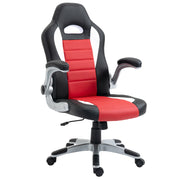 Cadeira de escritório ergonômica Altura ajustável Preto/Vermelho/Branco 65x69x112-122 cm