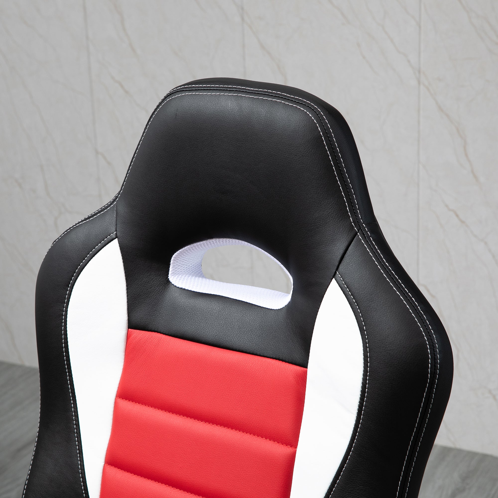 Cadeira de escritório ergonômica Altura ajustável Preto/Vermelho/Branco 65x69x112-122 cm