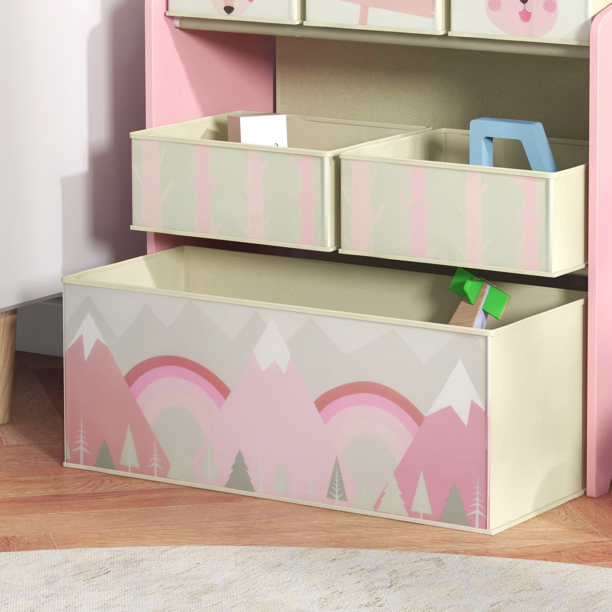 Estante Organizadora de Brinquedos 63x30x66 cm Cor Rosa