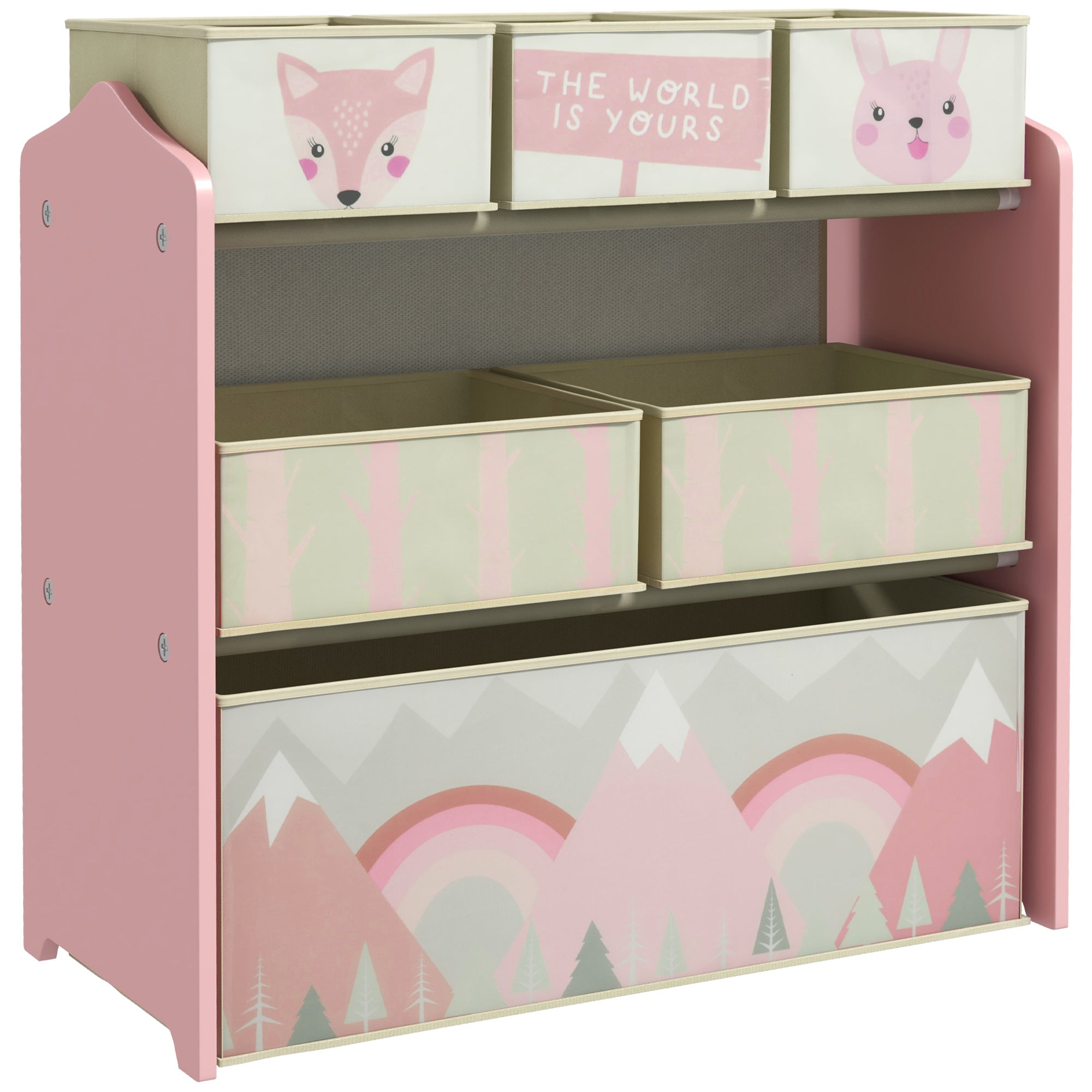 Estante Organizadora de Brinquedos 63x30x66 cm Cor Rosa