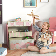 Estante Organizadora de Brinquedos – 63x30x66 cm – Cor Rosa – MDF
