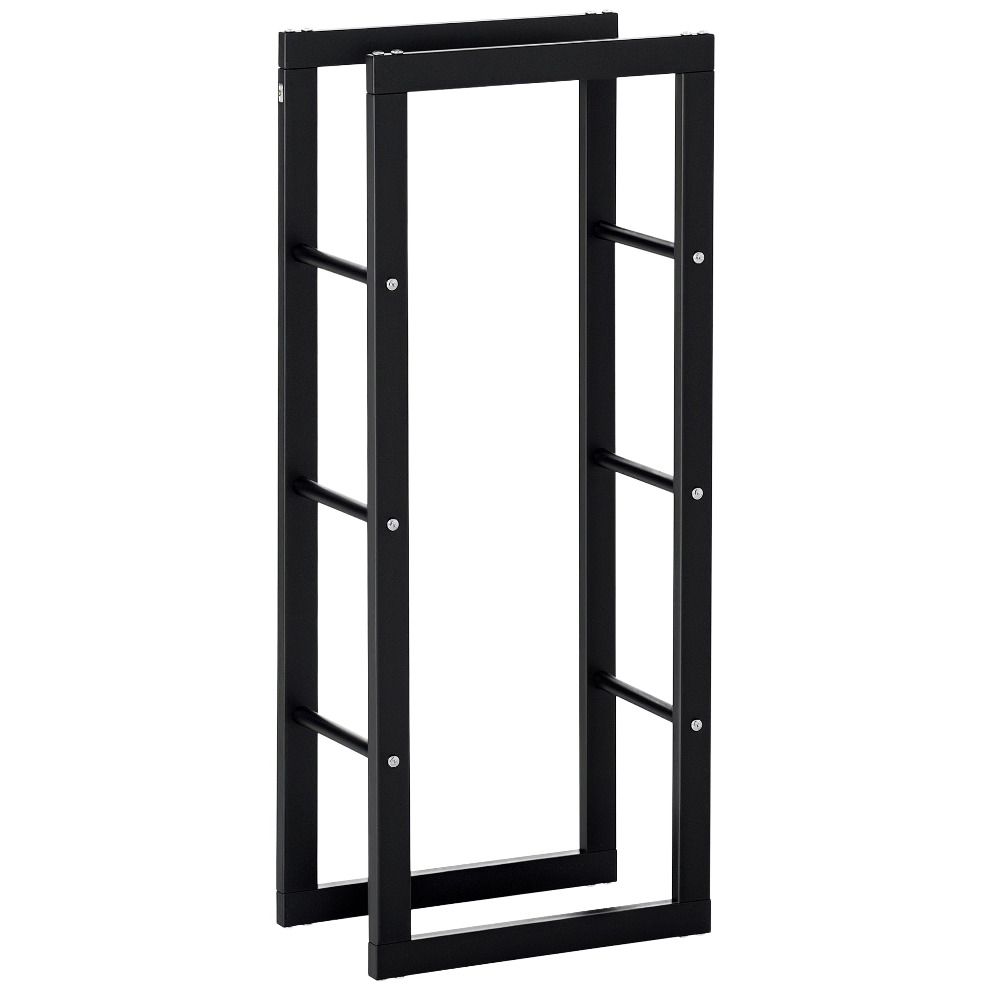 Suporte para Lenha Porta Lenha Metálico 40x25x100 cm - Preto