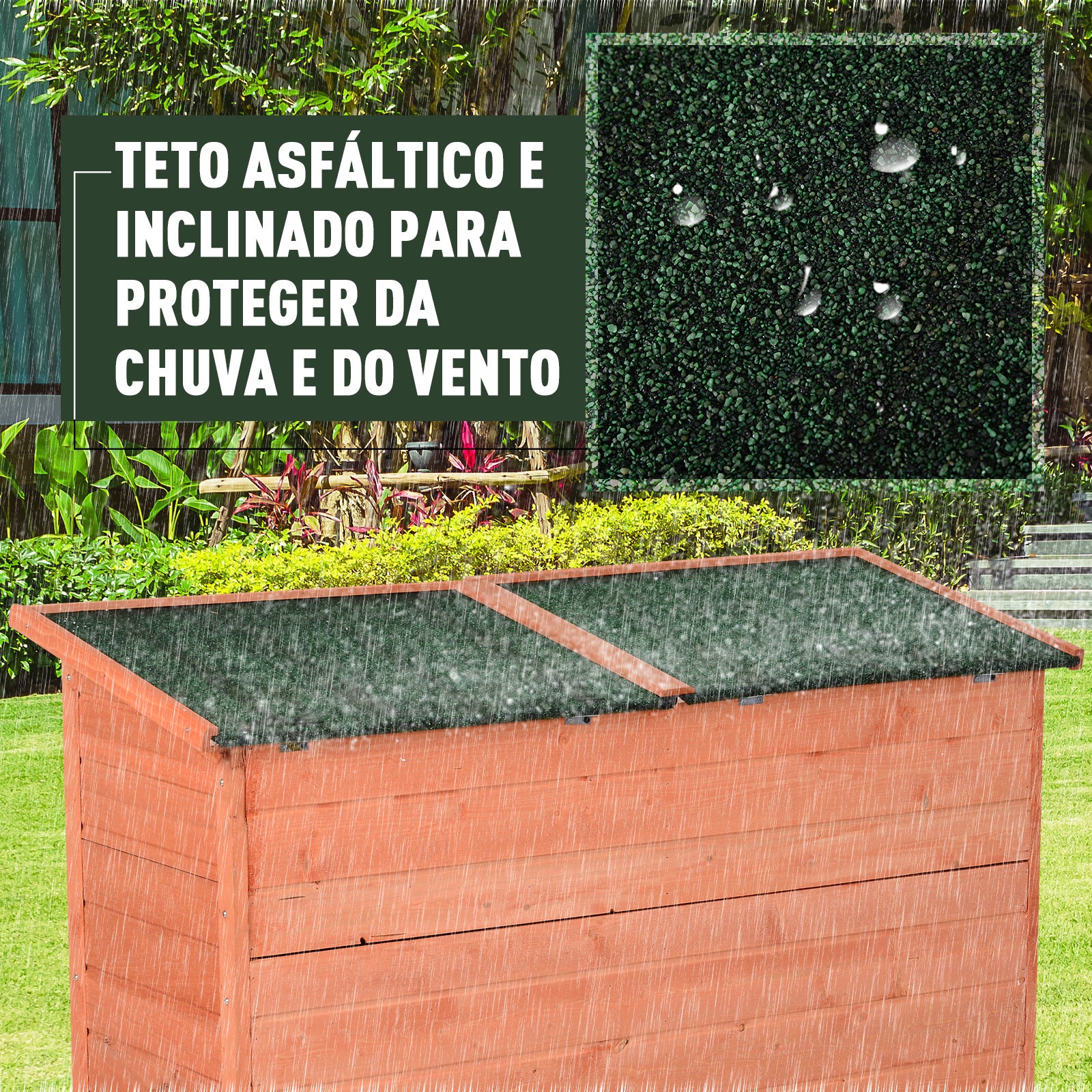 Armário de Jardim em Madeira Avermelhada 128x50x90cm