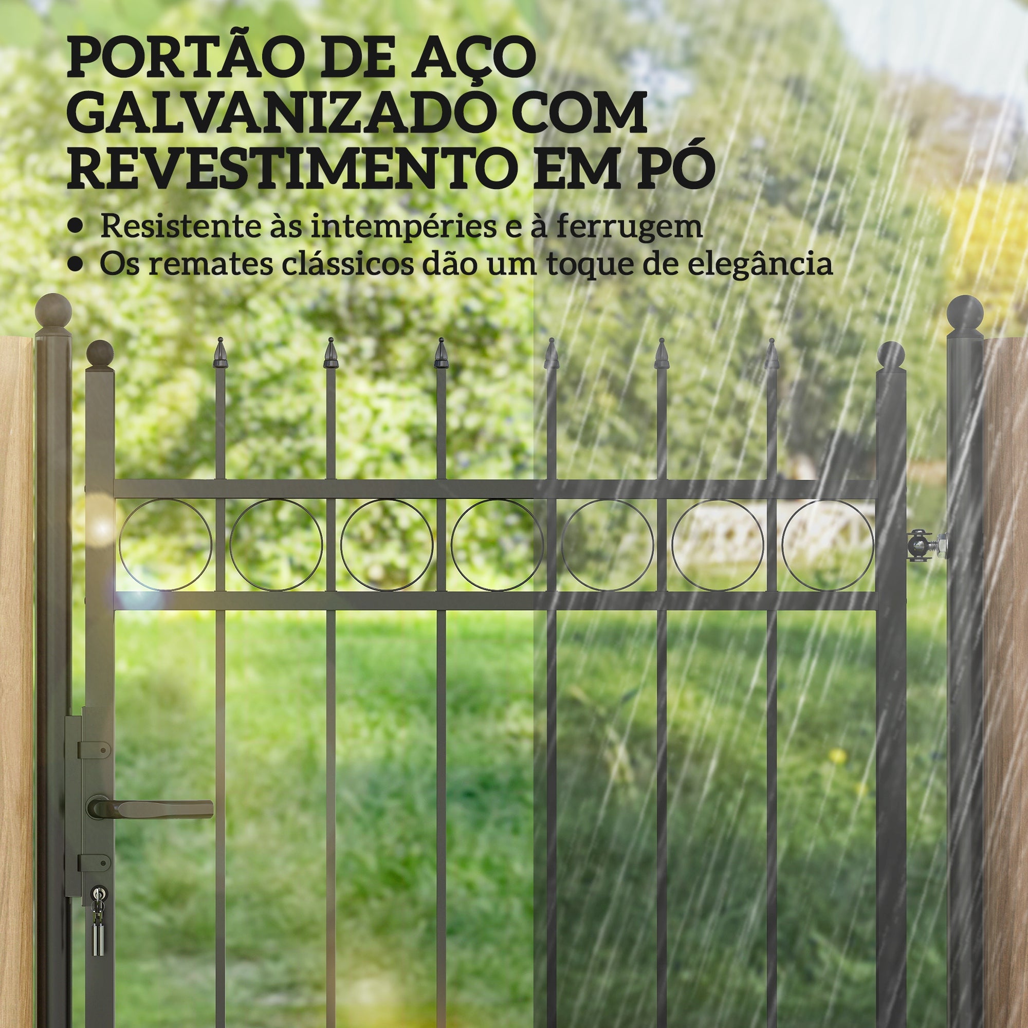 Porta de Jardim 105x204 cm - Cor Preto