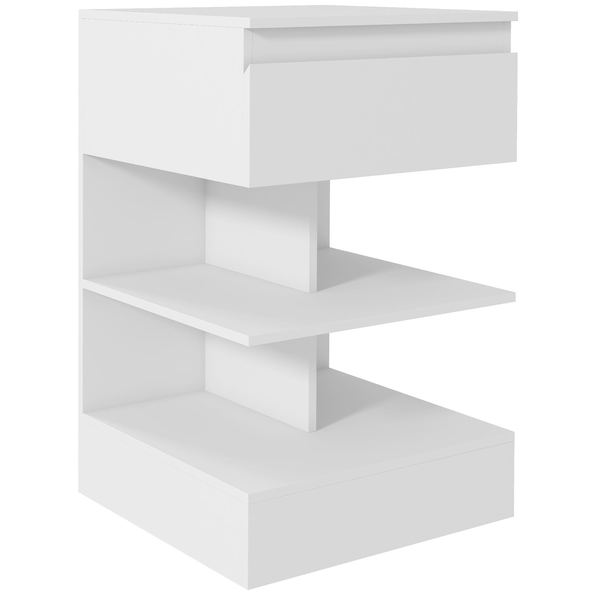 Mesa de Cabeceira Moderna Branca 39x39x65 cm