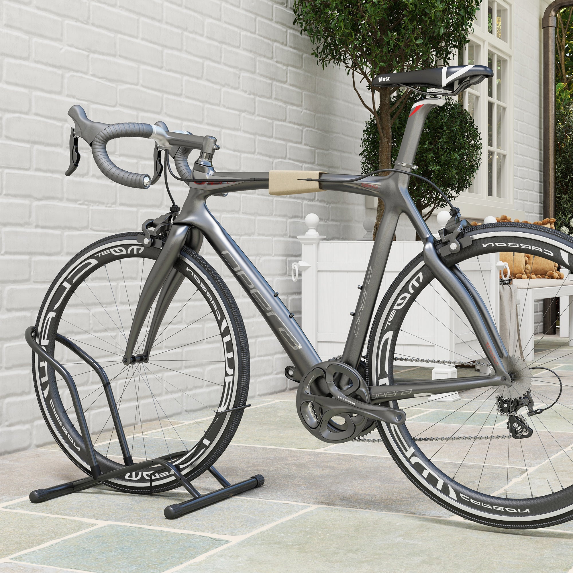 Estacionamento para Bicicletas de Aço 59x41x38 cm - Cor Preto