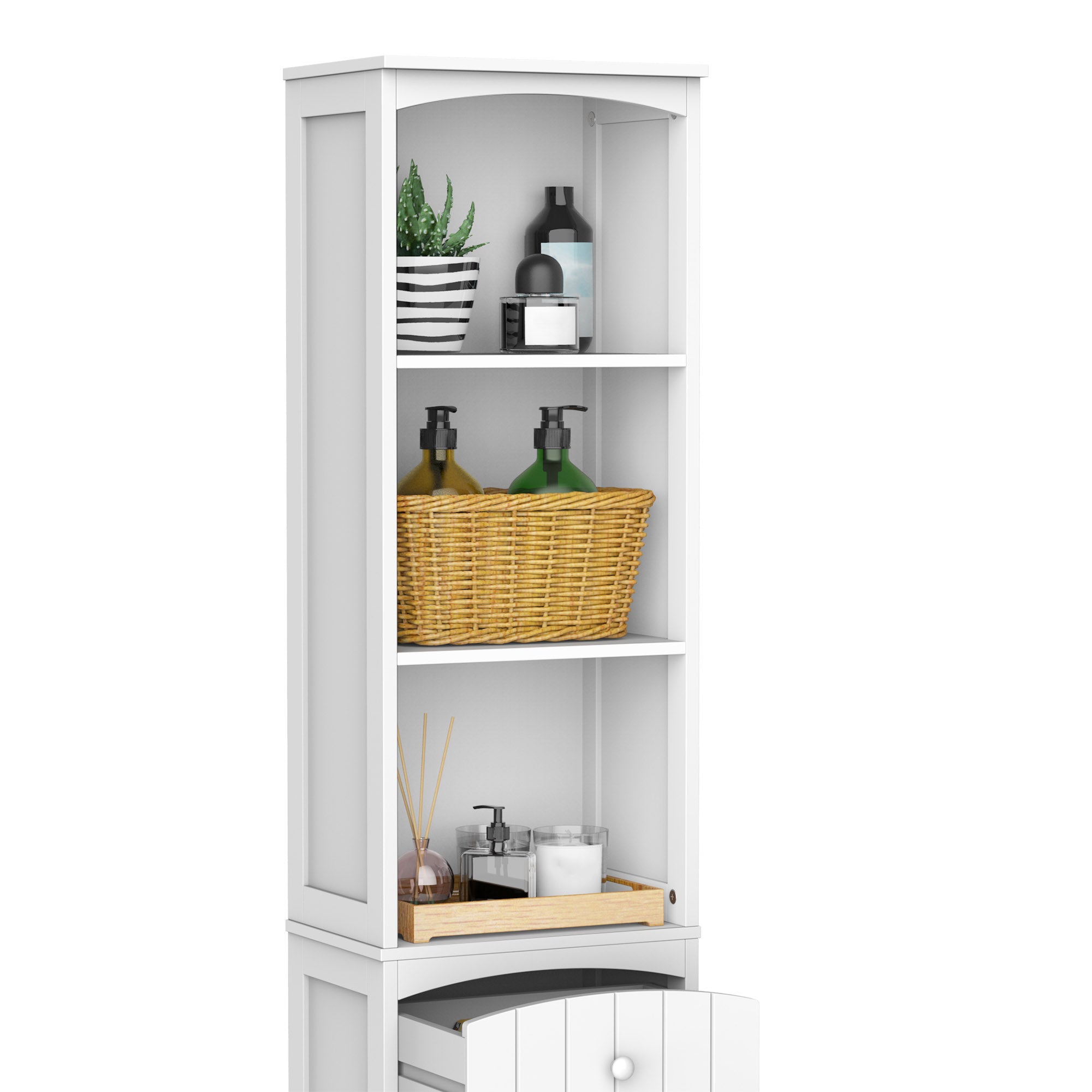 Armário Casa de Banho Moderno 34x24x170 cm Branco