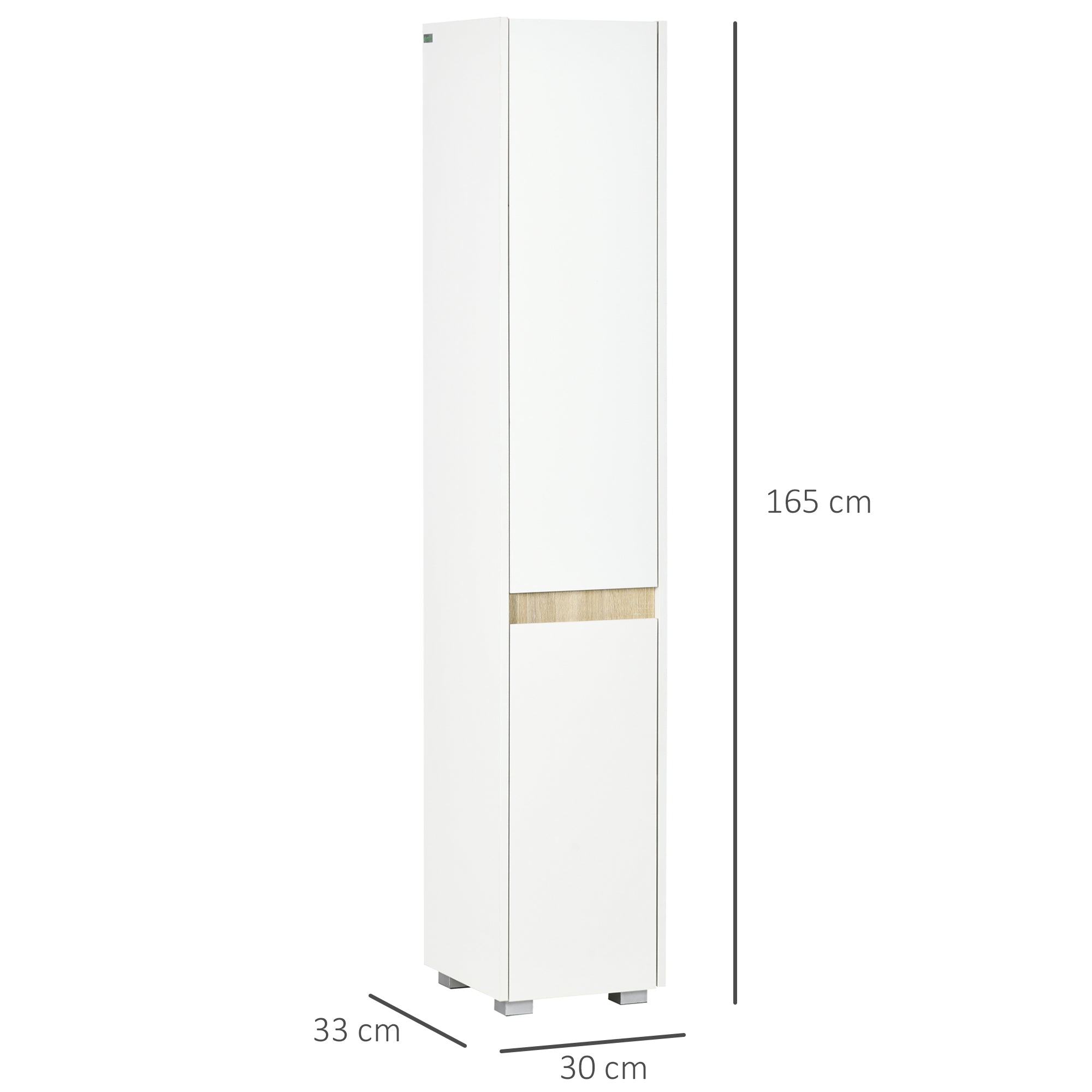 Coluna Casa de Banho Armário Auxiliar 5 Níveis 30x33x165cm Branco