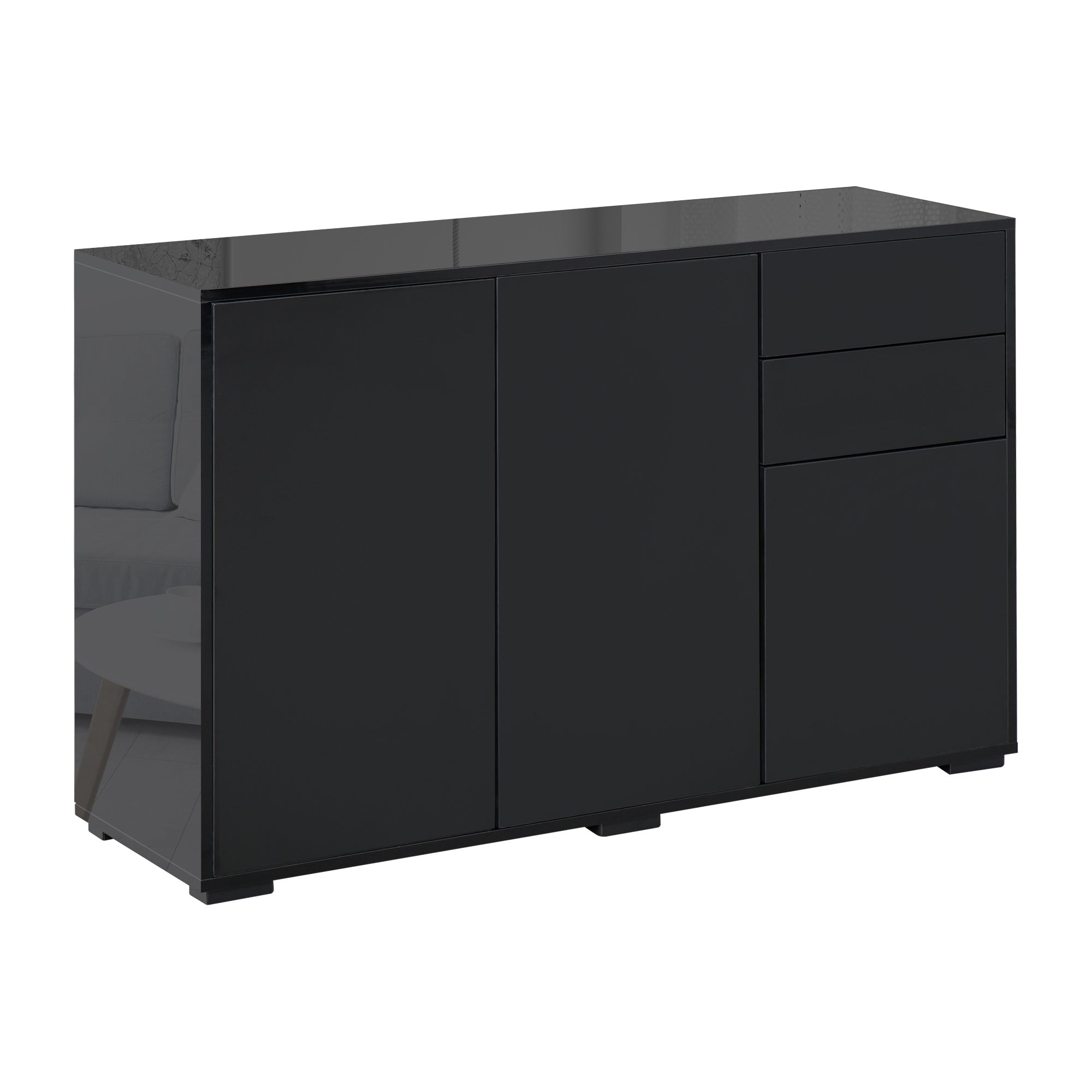 Aparador de Sala de Estar 117x36x74cm Preto