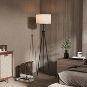 Candeeiro de Pé Moderno Ø37x152 cm em Branco e Preto