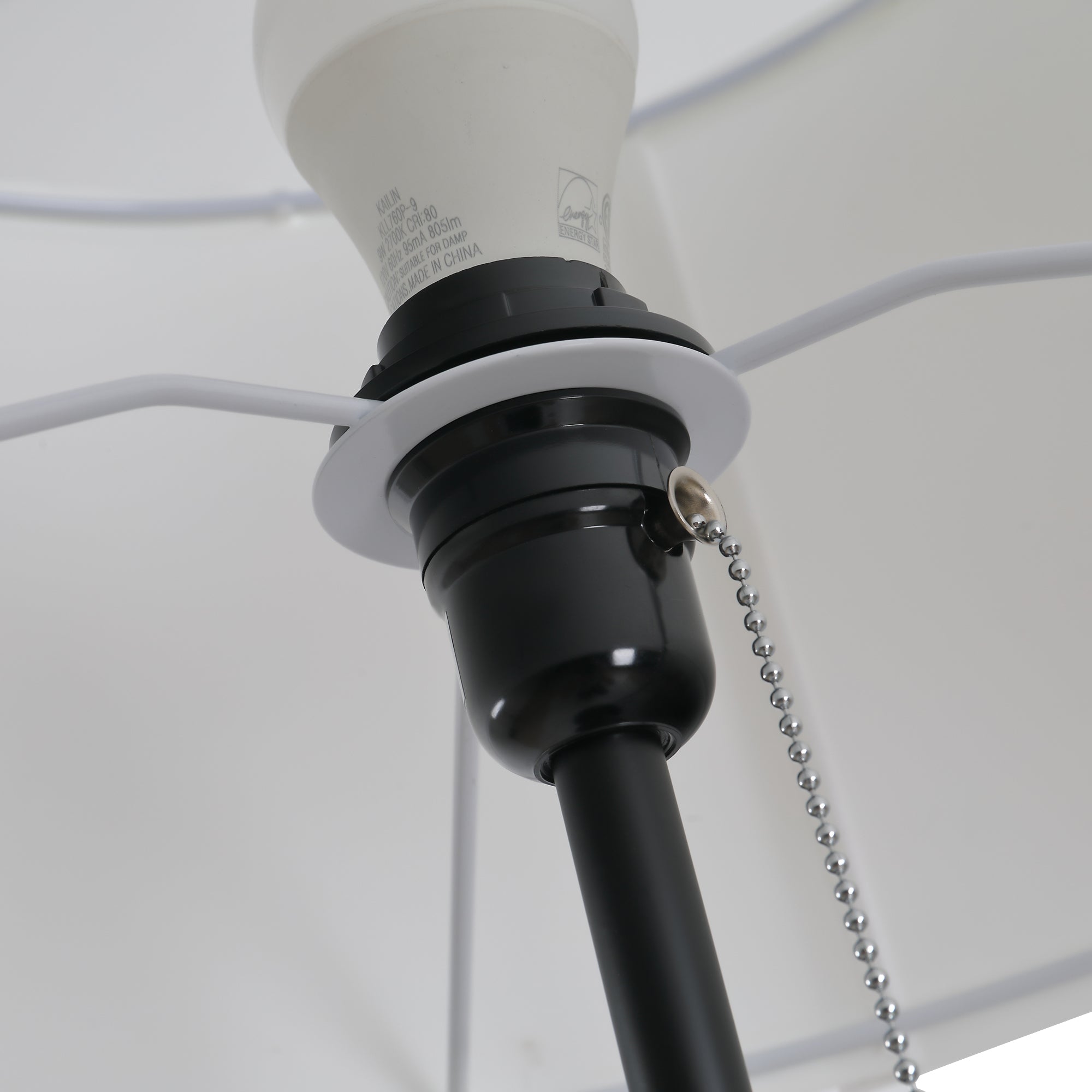 Candeeiro de Pé Moderno Ø37x152 cm em Branco e Preto