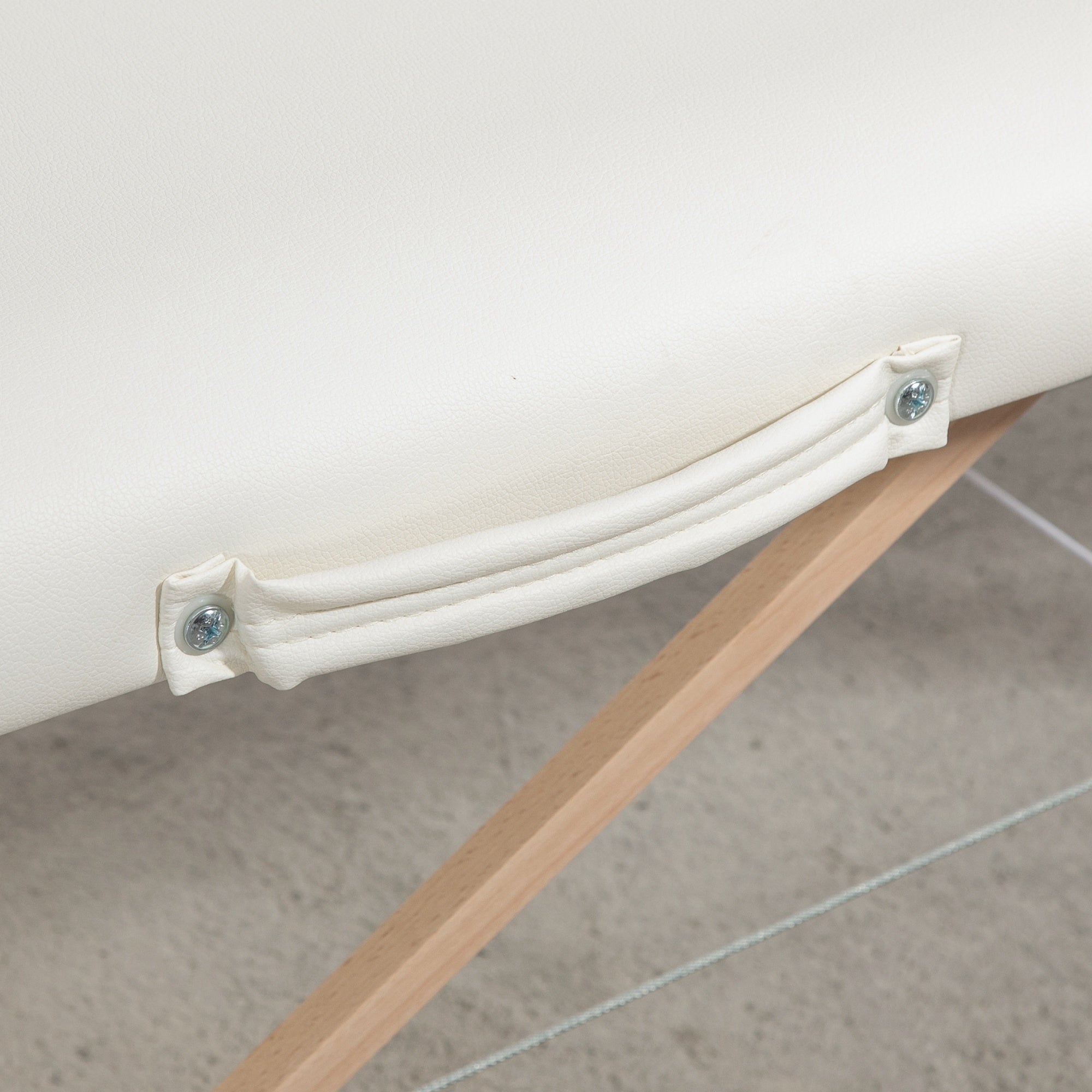 Marquesa de Massagem Dobrável – 186x60x58-81 cm – Cor Creme – Madeira de faia