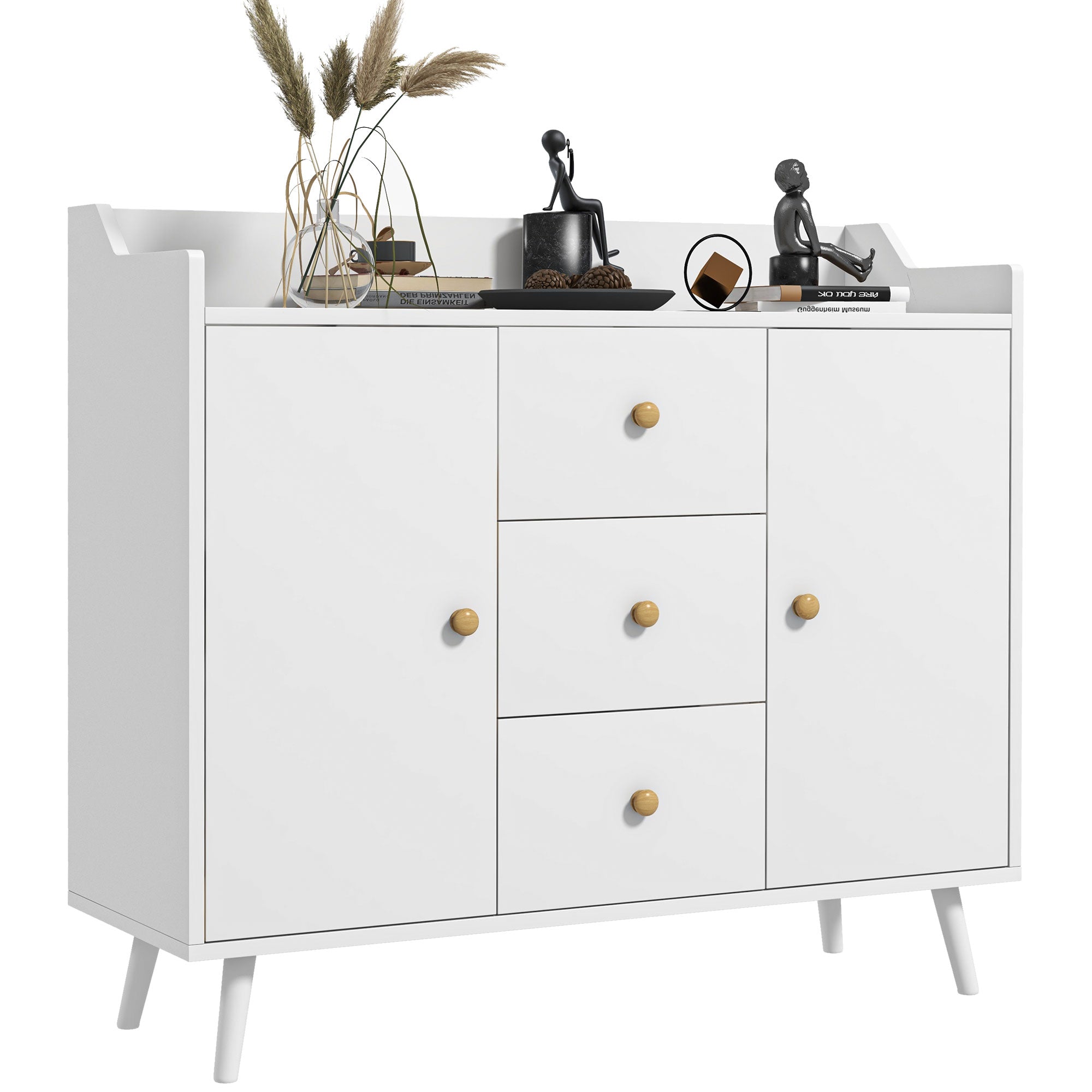 Aparador Moderno 90x32x80 cm Cor Branco