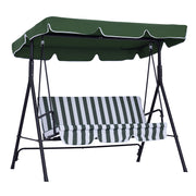 Baloiço de Jardim Verde 172x110x153 cm com Almofada e Toldo Ajustável