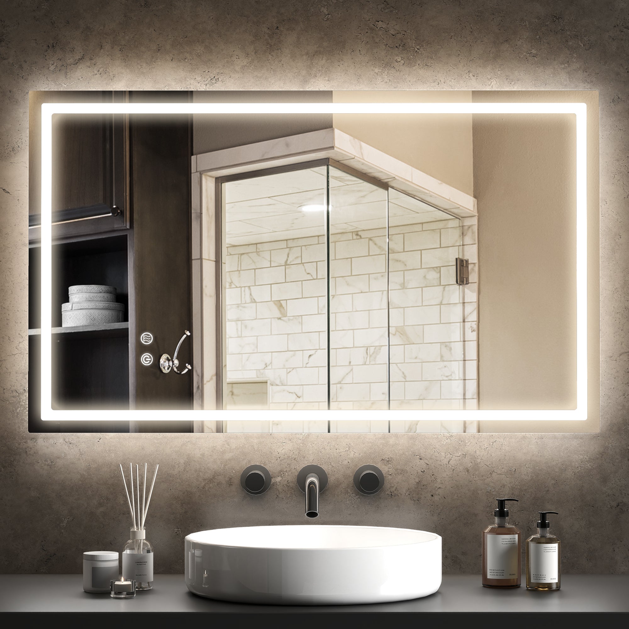Espelho Casa de Banho LED 100x60 cm Transparente
